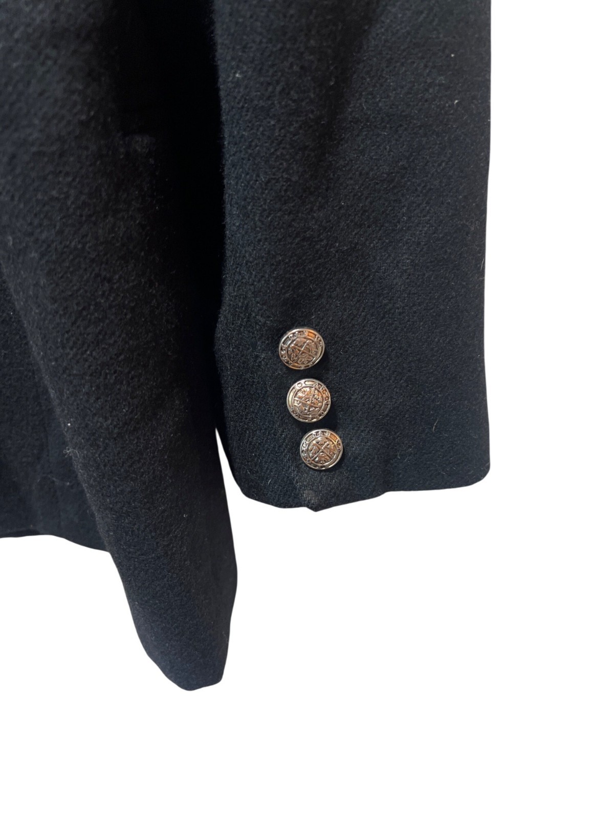 Stephanie Andrews Vintage 80’s Black Double-Breasted Blazer With Gold Crest Butt