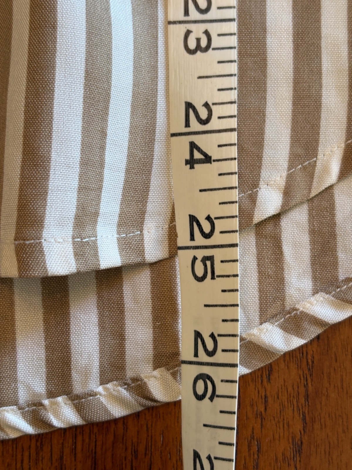Vintage 1990s Silk Nude Striped Button Down Blouse M Sleek Minimalist Polished