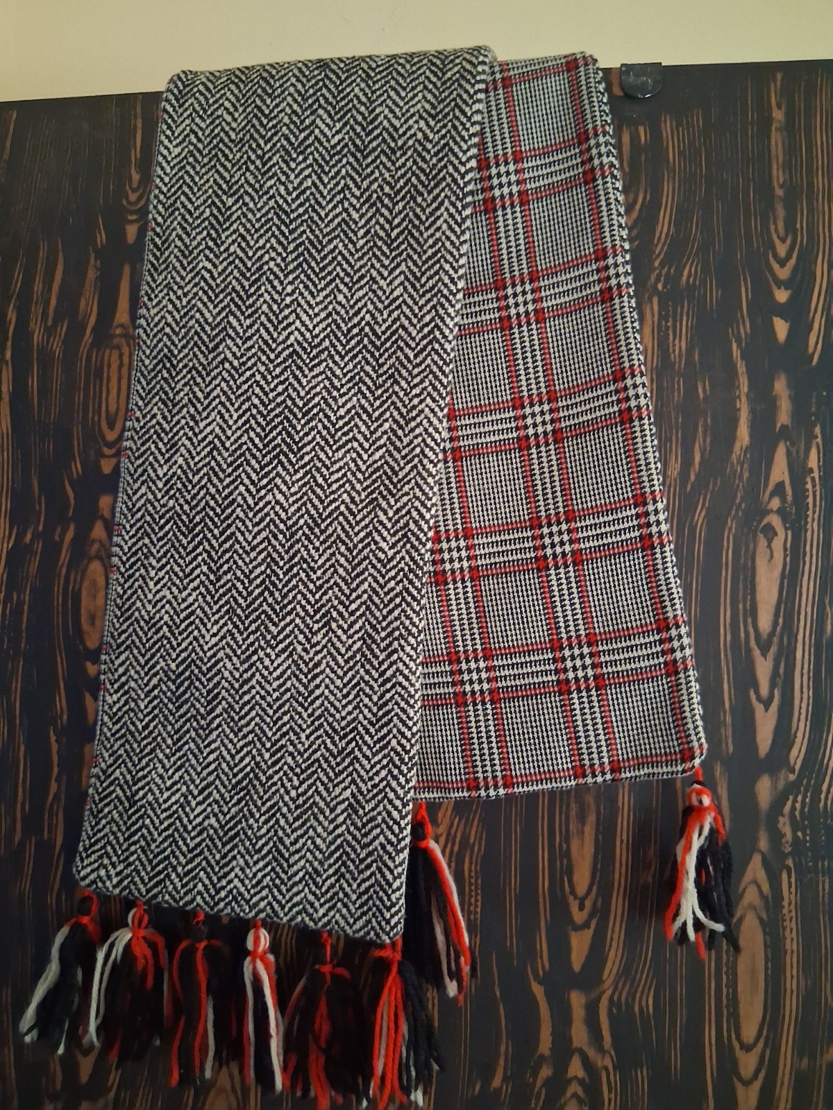 Vintage Plaid Tweed/Wool Dress 60s/70s American Couture Belted w/ Matching Scarf