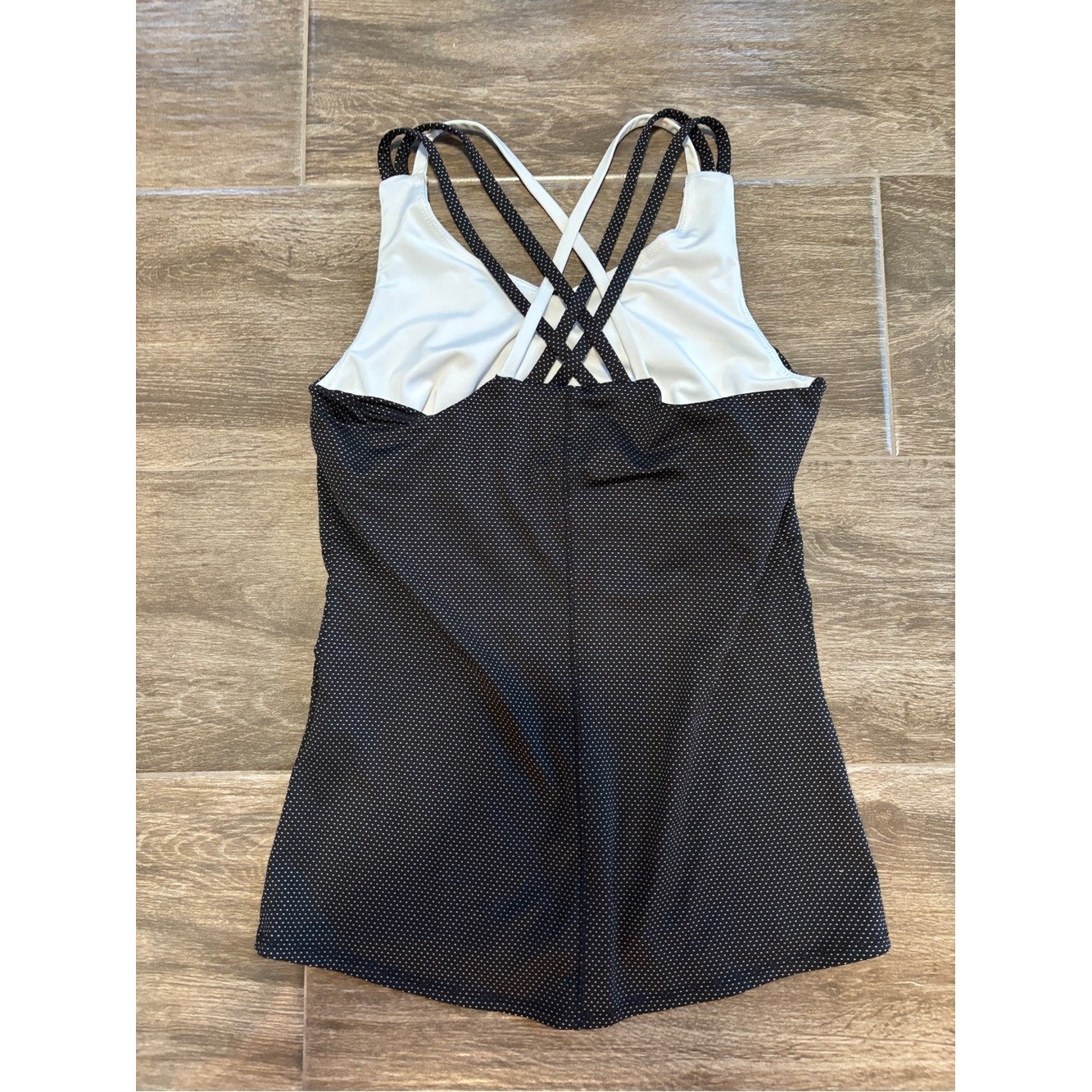 Lucky in Love White Sz S Activewear Set RUFFLED Bottom & Polka Dot Tank Tennis