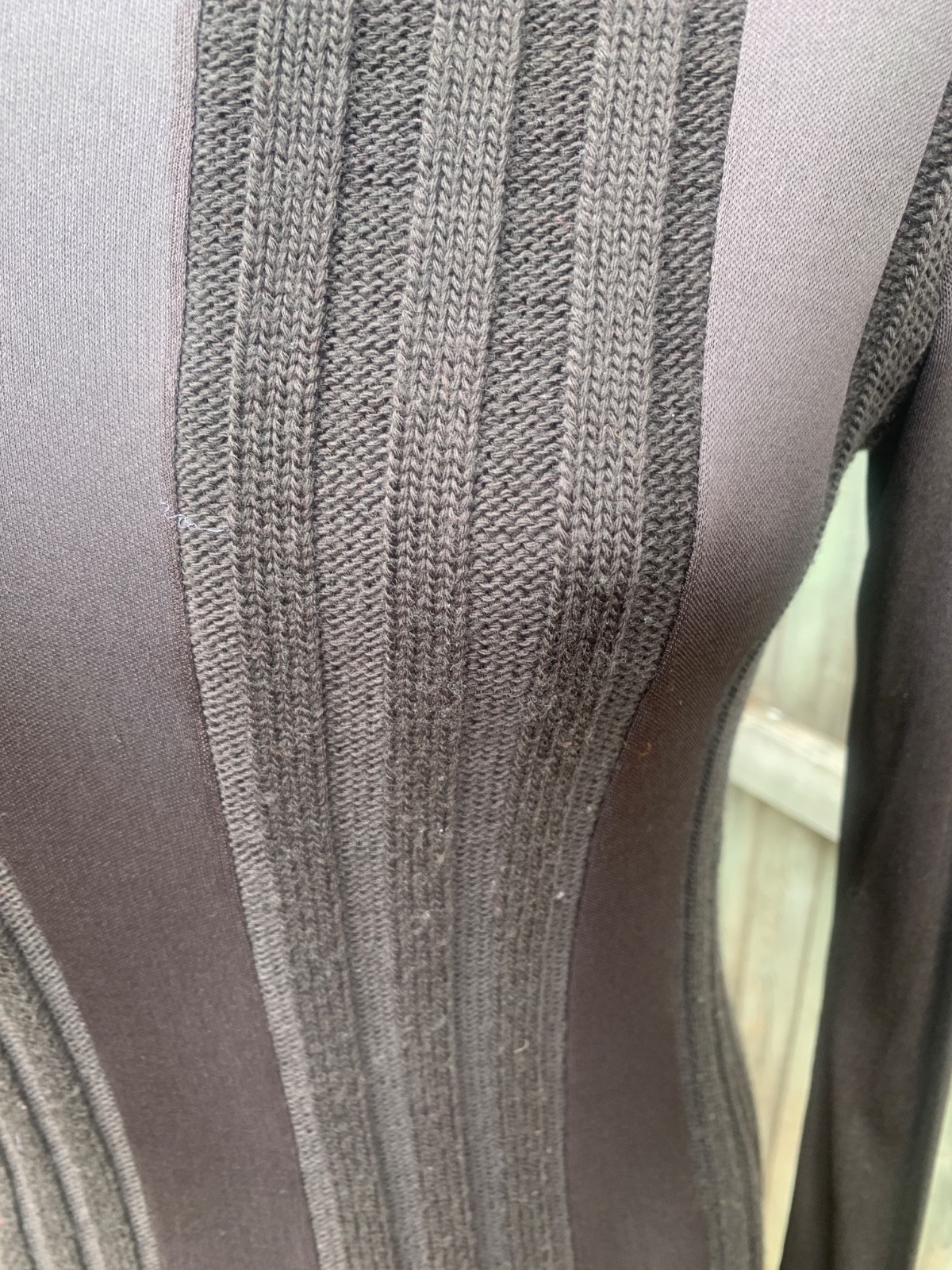Vtg Rudi Gernreich Mocha Rib Knit & Translucent Jersey Dress 1971, Size 10