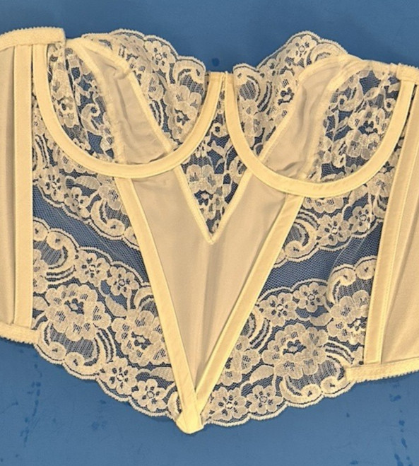 Christian Dior Intimates Vintage White Lace Bustier Corset – 36B