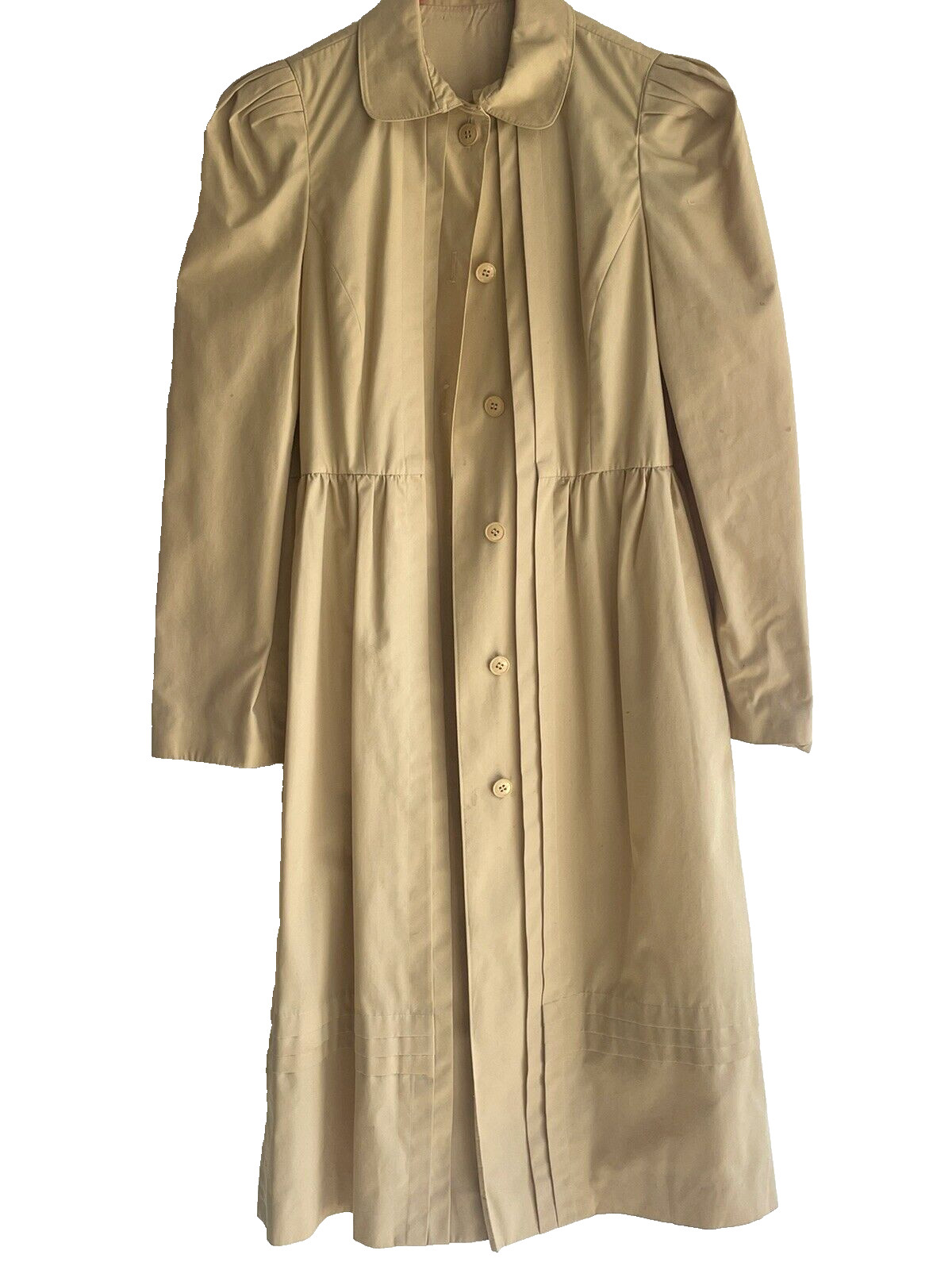 VTG Trench Coat Dress Albert Nipon Coature Lined Secretary Geek Sz 4 Minimalist