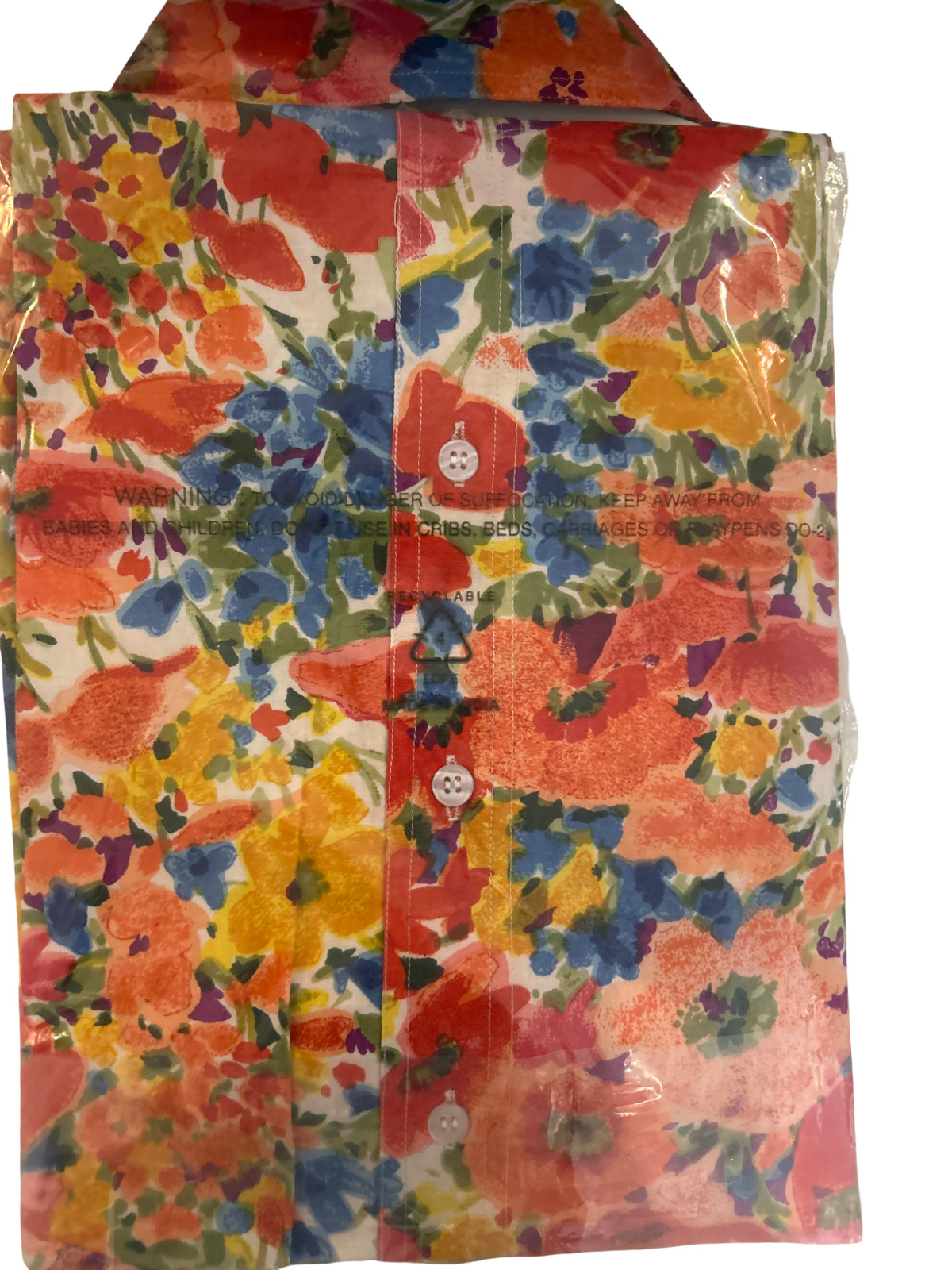 Rare VTG Newport News Jeanology Floral Spring Button Up Shirt Women’s L Cotton