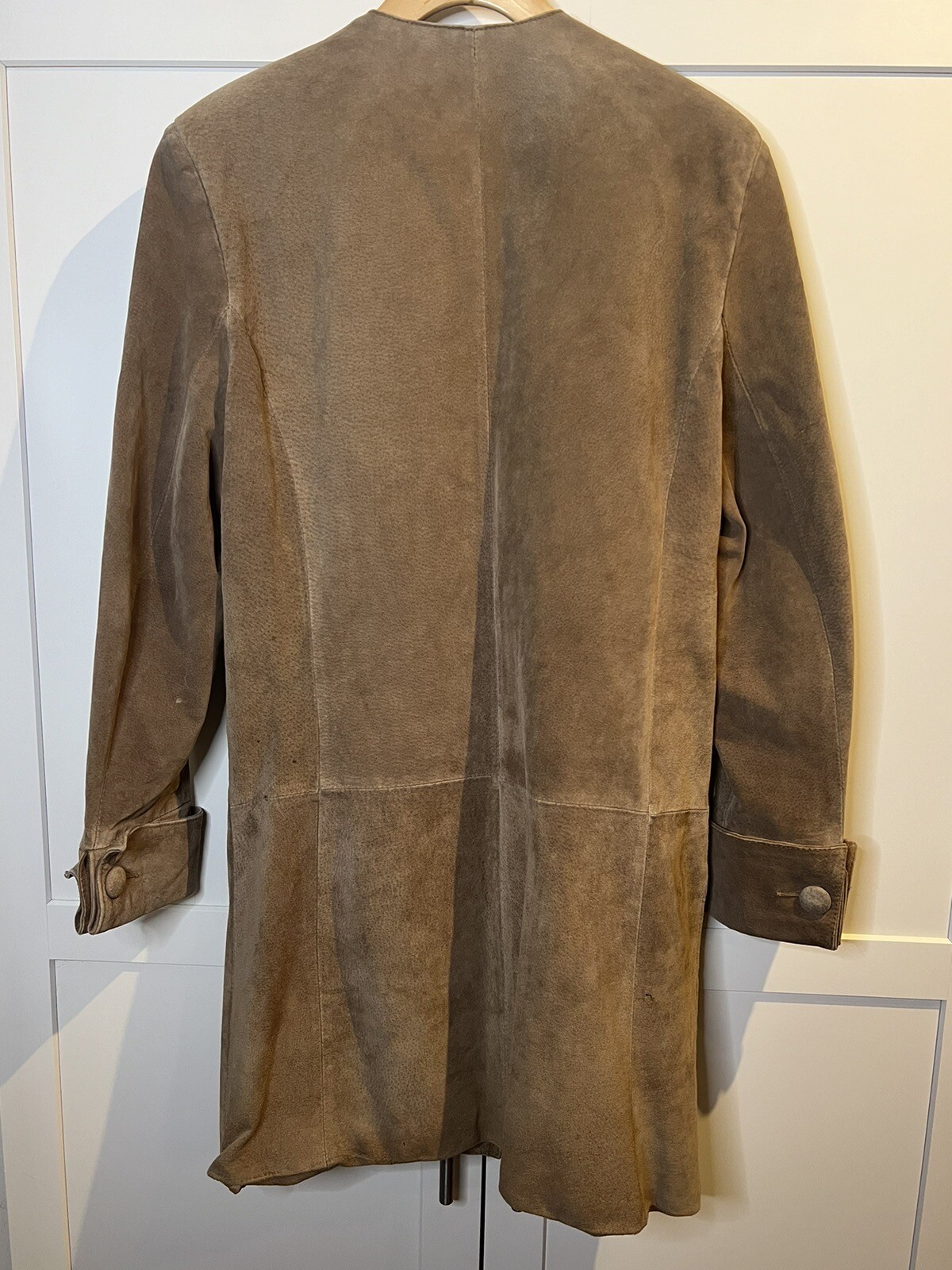 Suede Trench Coat Russet Brown Split End Ltd 70’s Medium Full Zip US Vintage