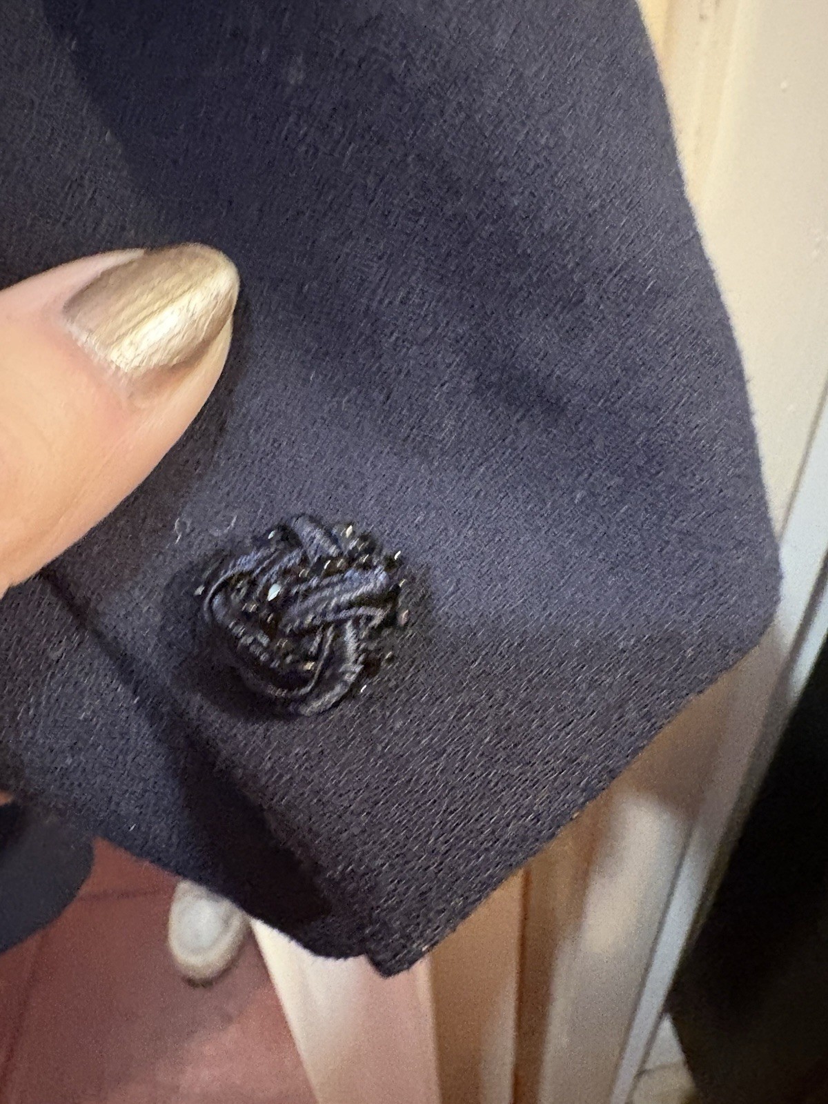 Vintage Nicole miller Black Beaded Embellished Blazer Size 10 80’s, 90’s