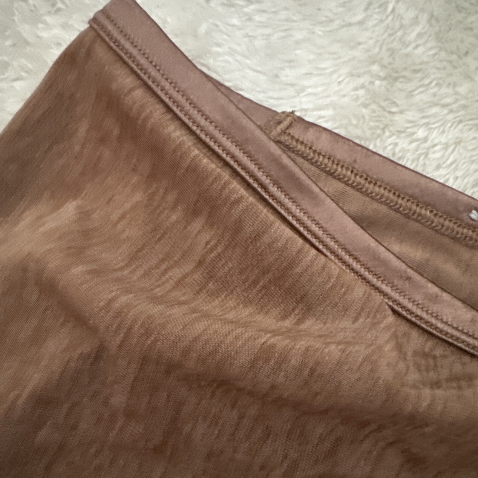 Vintage Cabernet Brown Nylon & Spandex Hi-Cut Bikini Panties Size 7 71-13-108
