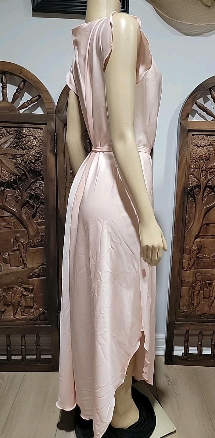 Vintage Georgette Trabolsi Neiman Marcus Pink M Belted Night gown FABULOUS #C