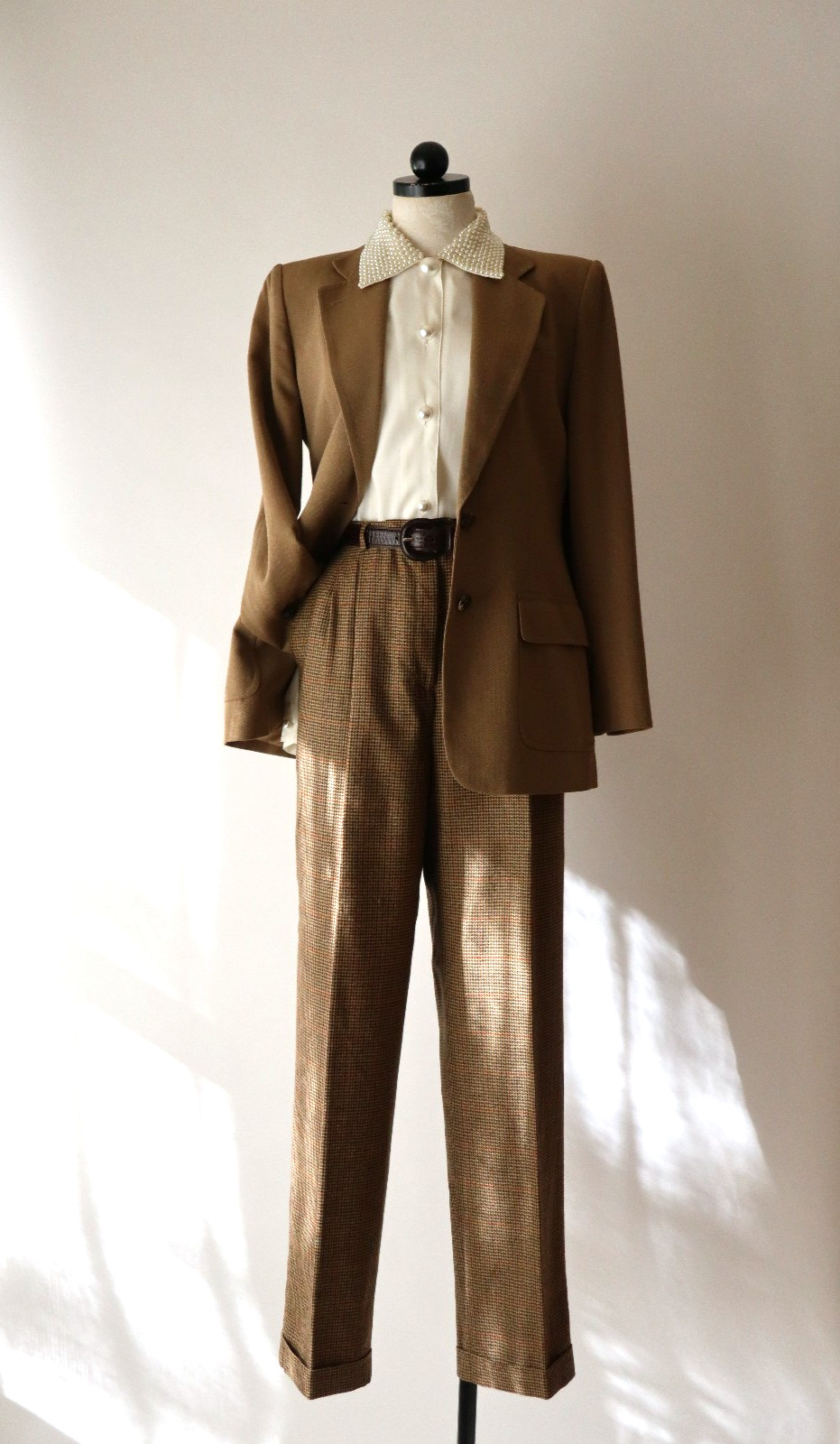 Ralph Lauren Beige Rayon Wool Equestrian Horse Buttons Blazer Jacket Women M