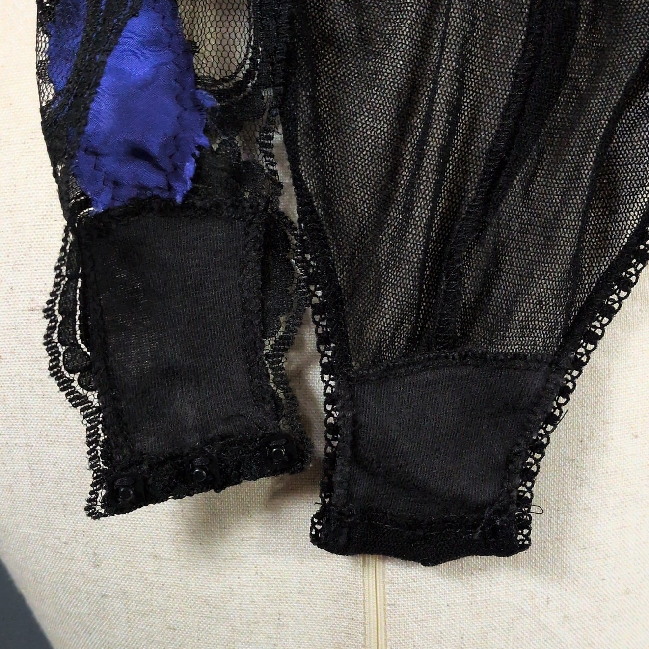 Vintage 1980s Victoria’s Secret Indigo Black Lace Teddy Lingerie Bodysuit Petite