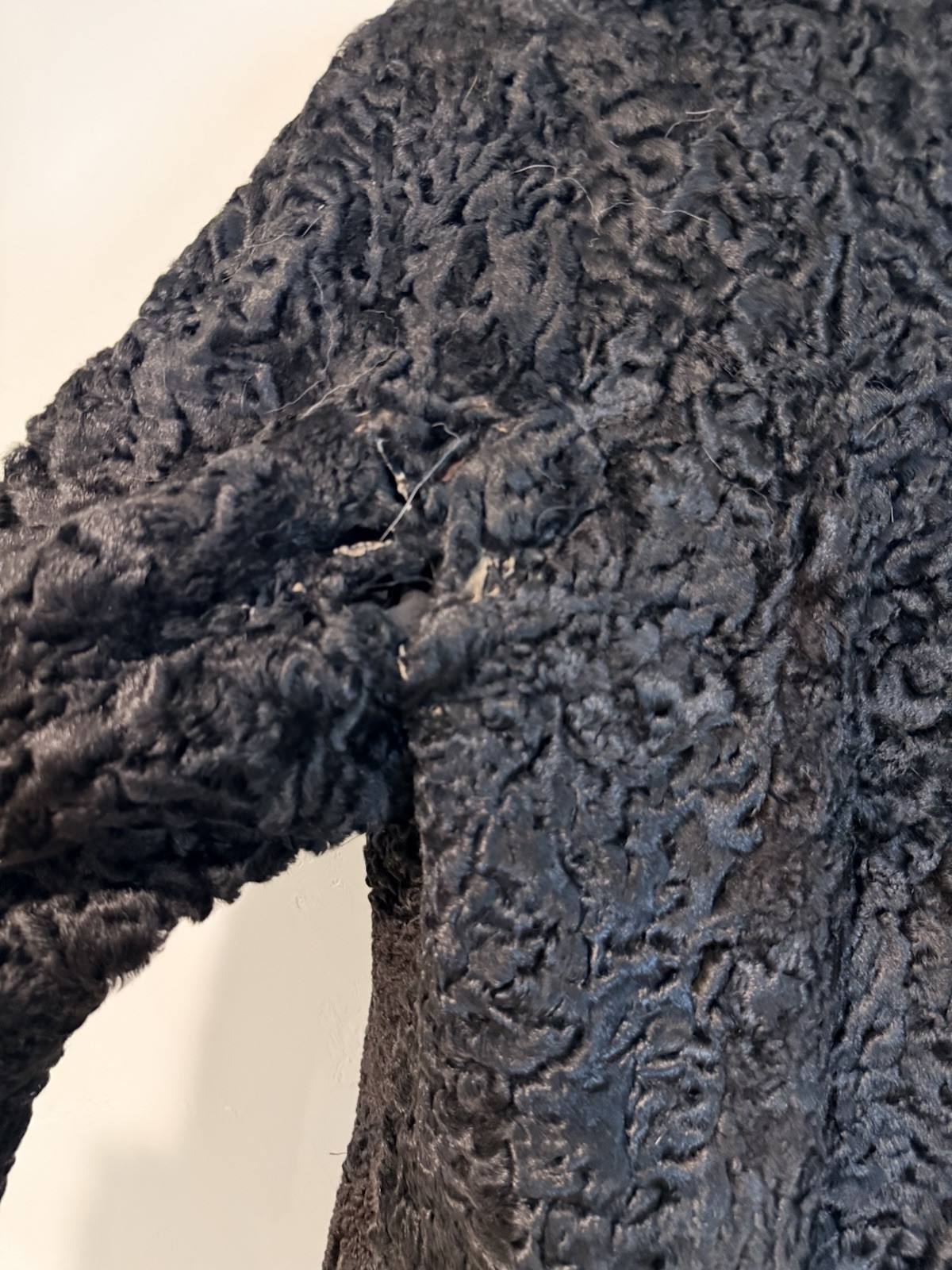Vintage Preminger Co Furs Black Persian Lamb Fur Coat Chicago Repair