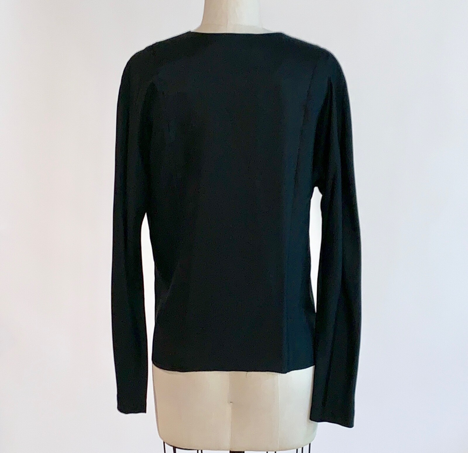 Stephen Sprouse 1980s Black Silk Button Up Blouse 6 S/M