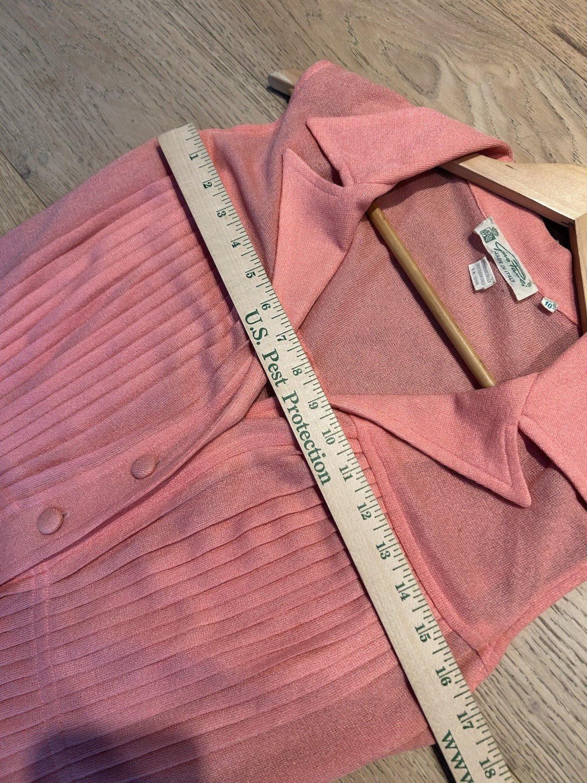 Vintage 1970’s Gino Paoli Dress Women’s Pink Pleated Fit Flare Italian
