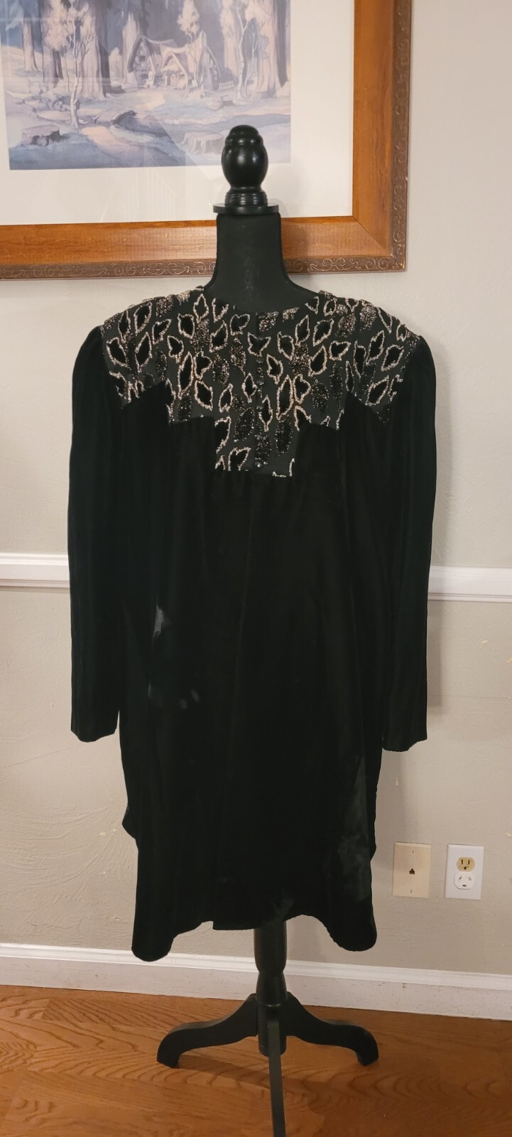 Vintage 1980s A C Sport Velvet Dress Jacket With Metalic Detailing as pictured