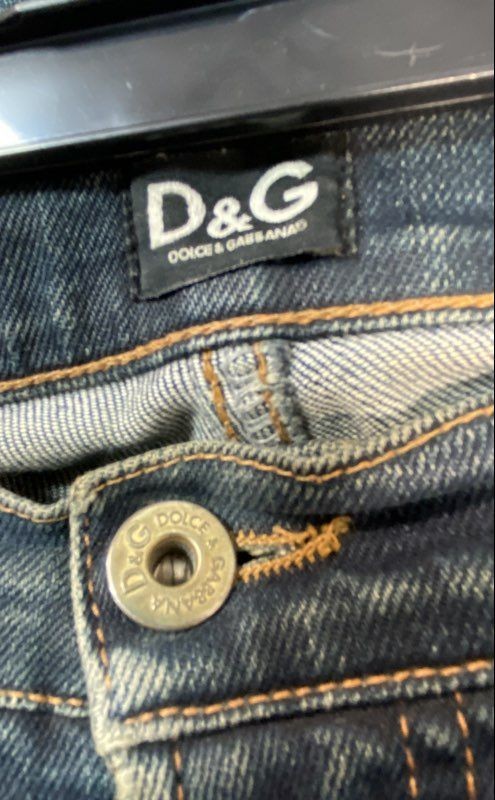 Vintage Y2K D&G Dolce & Gabbana Women’s Blue Low Rise Distressed Flare Jeans 30