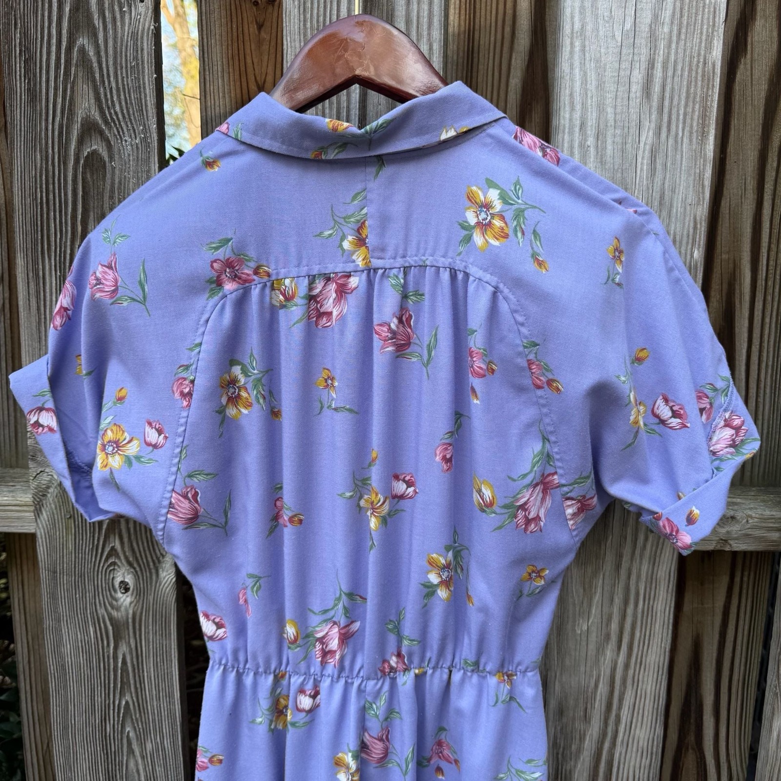 VTG 90s Bedford Fair Purple Floral Modest Spring Midi Cottagecore Twee Dress 6
