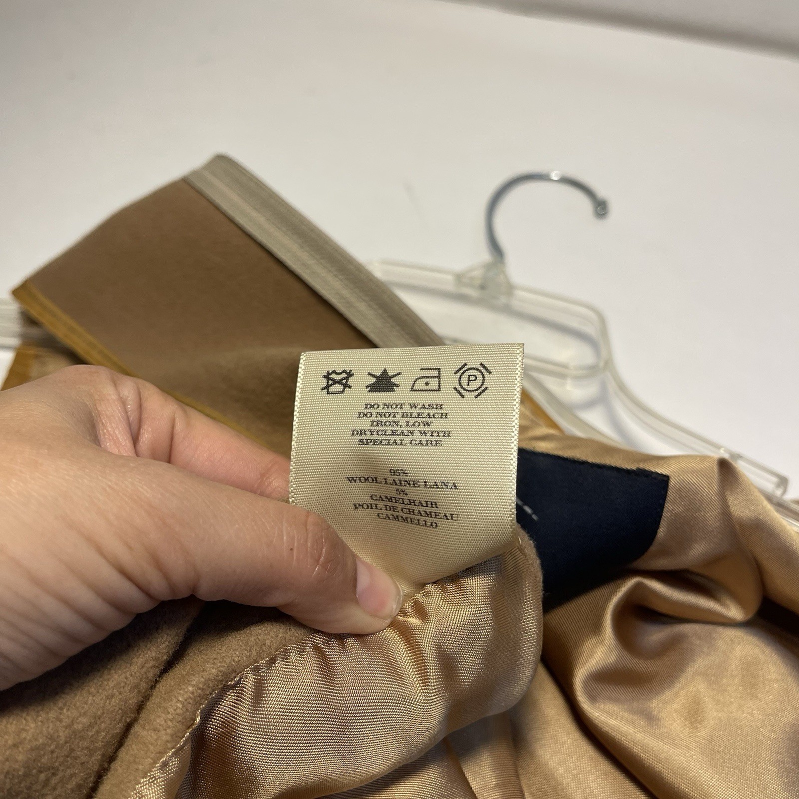 Burberry Wool Trench Coat Liner With Zip For Attachment Wool Camel Hair Brown