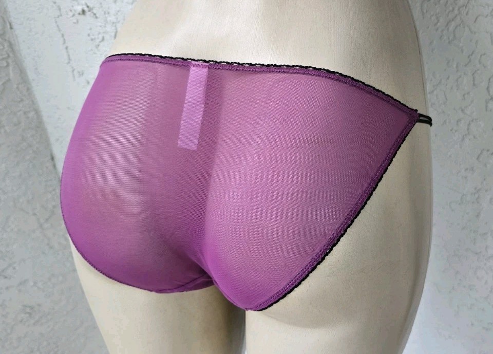 Vintage Y2K Xhilaration Pink Mesh Panties Double String Bikini Panty Medium