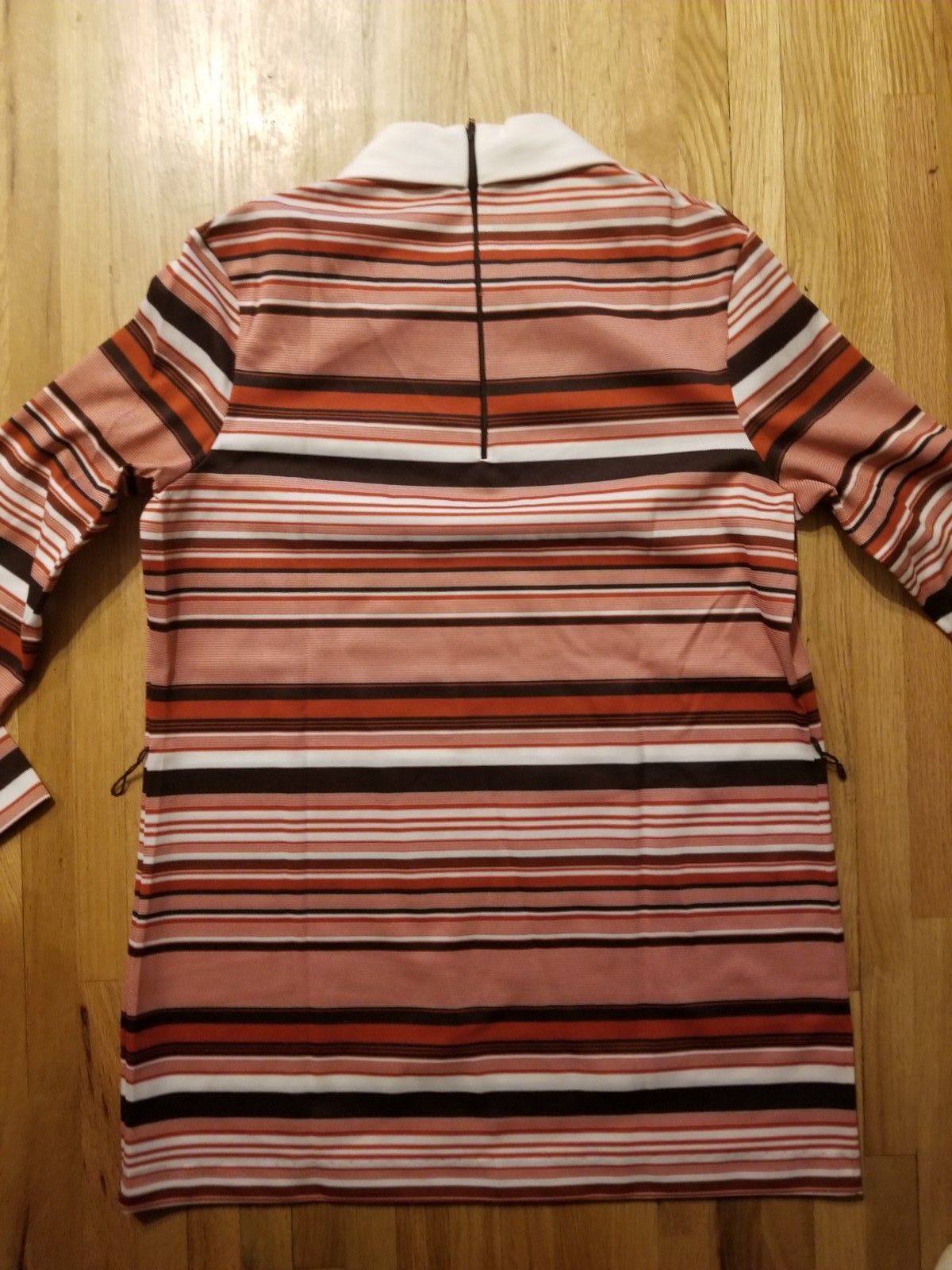 NOS Vintage 1970s KNIT-INS Womens Knit Striped Belted Top & Skirt Set Size 15-16