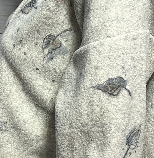 Vintage 90s Artisans Sweatshirt Large Gray Leaf Fall Button Up Fleece Cardigan