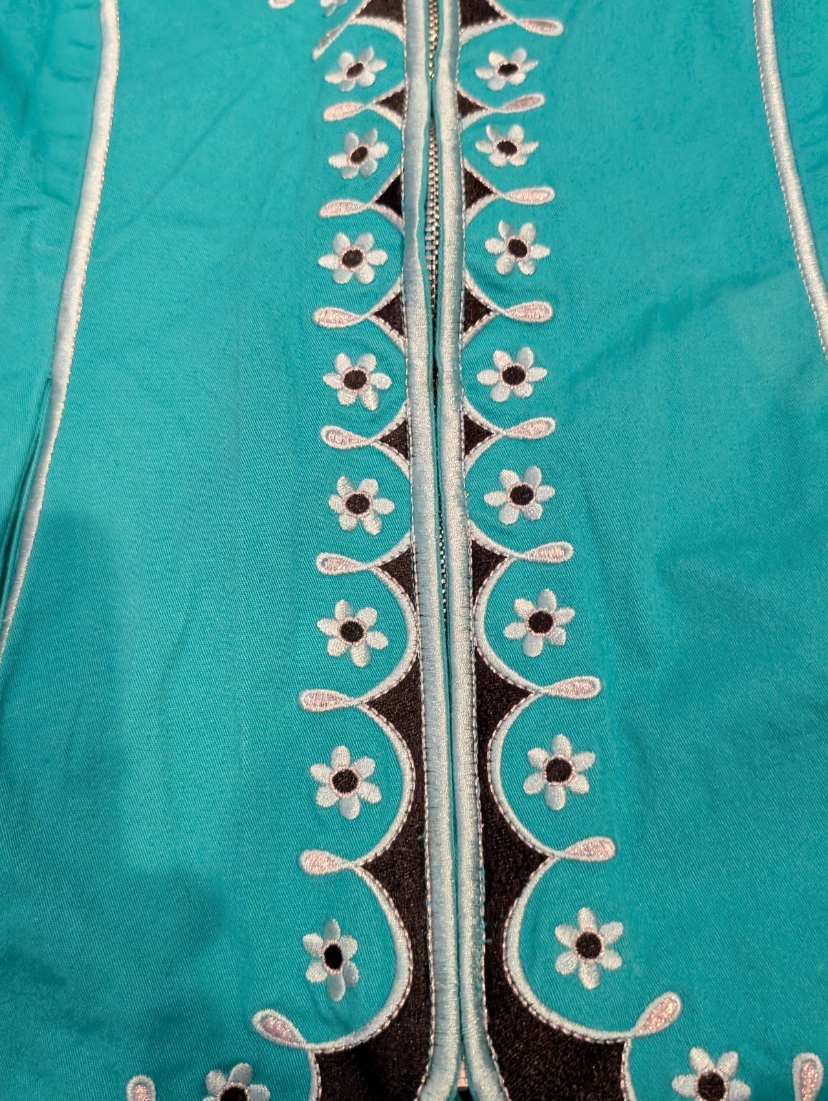 Vtg 90s Sz XS Jacket Coat Bob Mackie Wearable Art Western Turquoise
