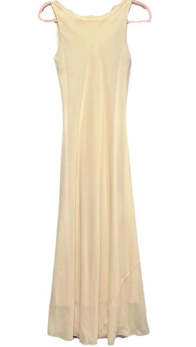 Alyn Paige Vintage 90s Yellow Bridal Dress Size 5/6 Sleeveless