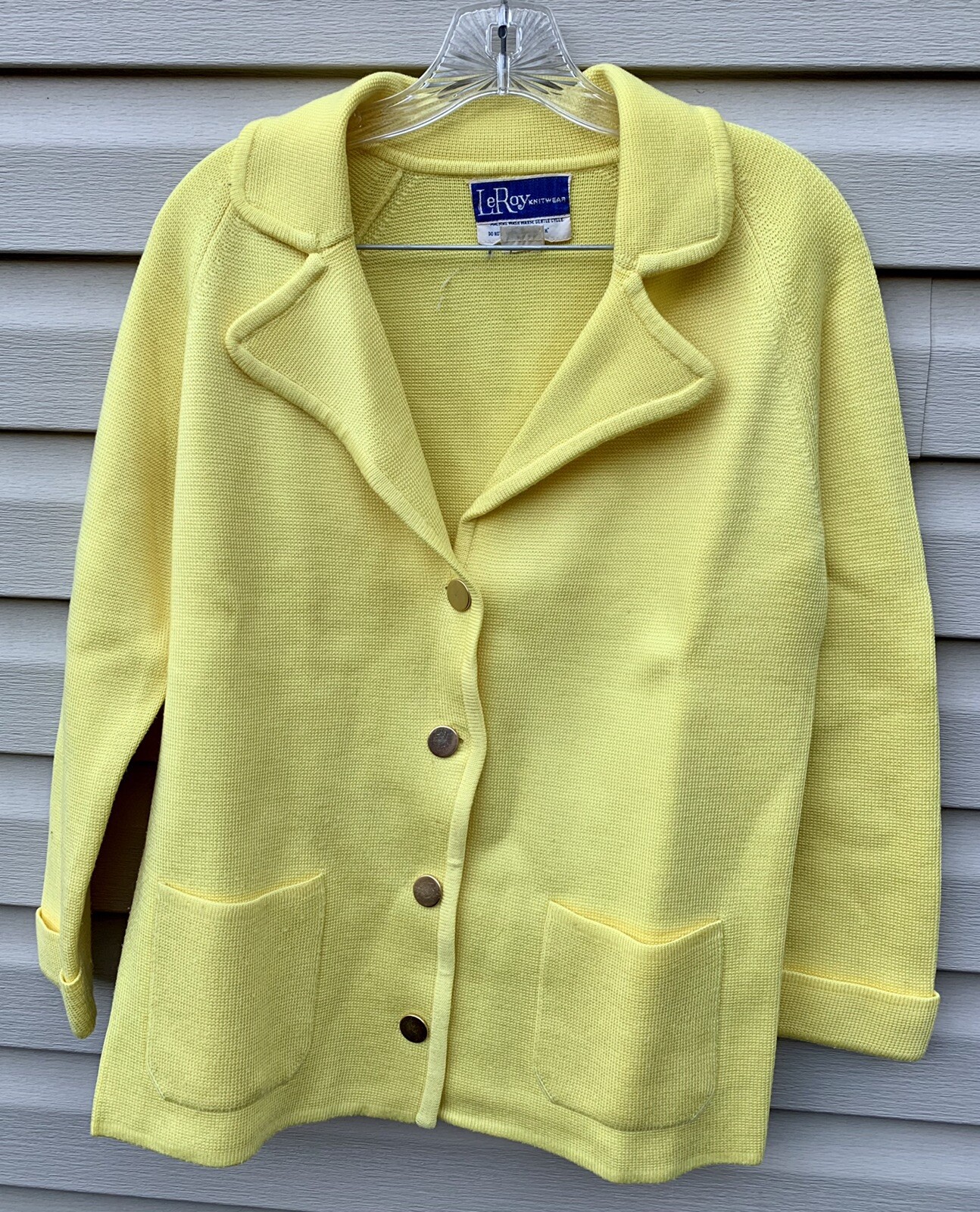 Vintage Woman’s Yellow Le Roy Knitwear Sweater Size Medium
