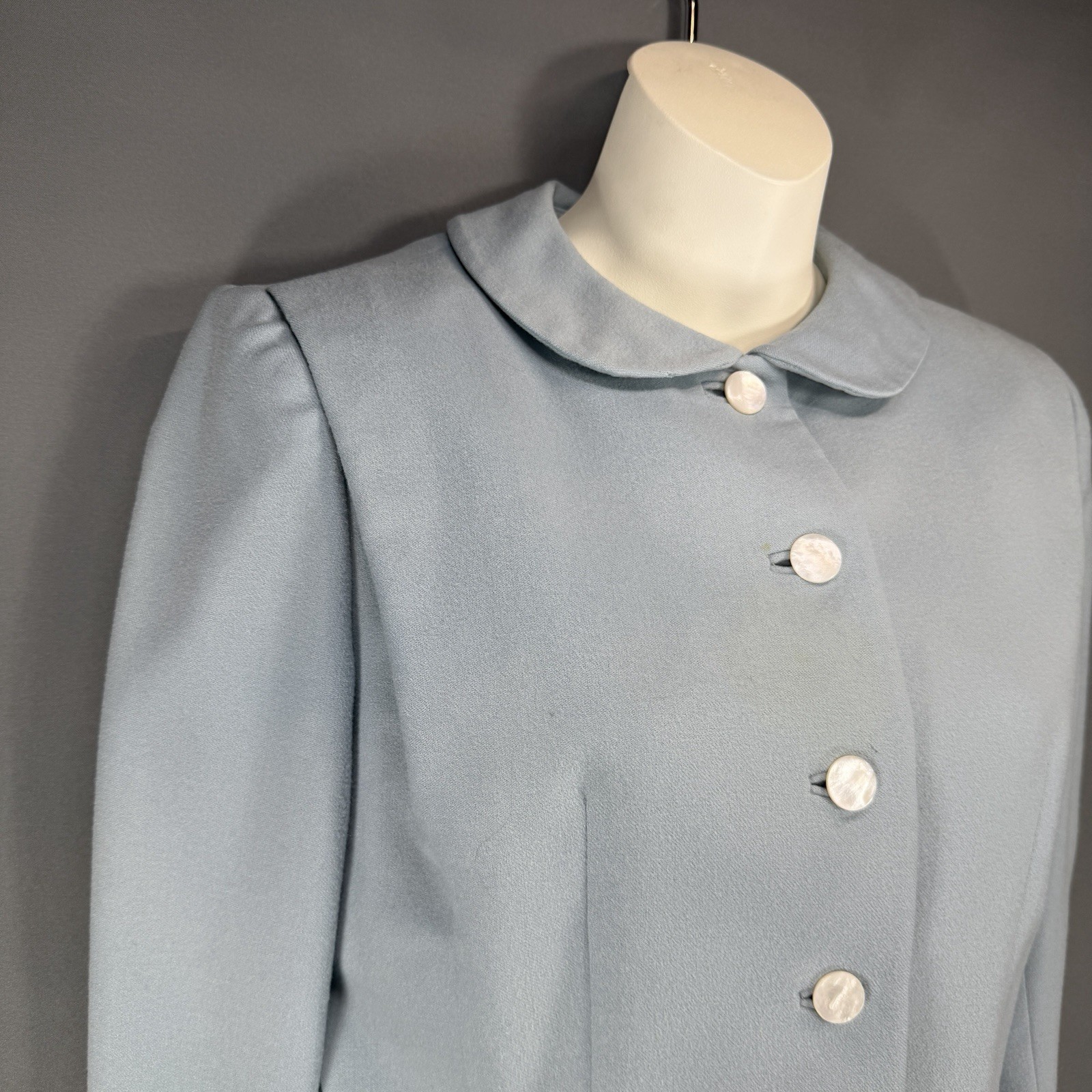 VTG Moordale Junior 50s Wool Jacket Peter Pan Collar Light Blue McEwen Thompson