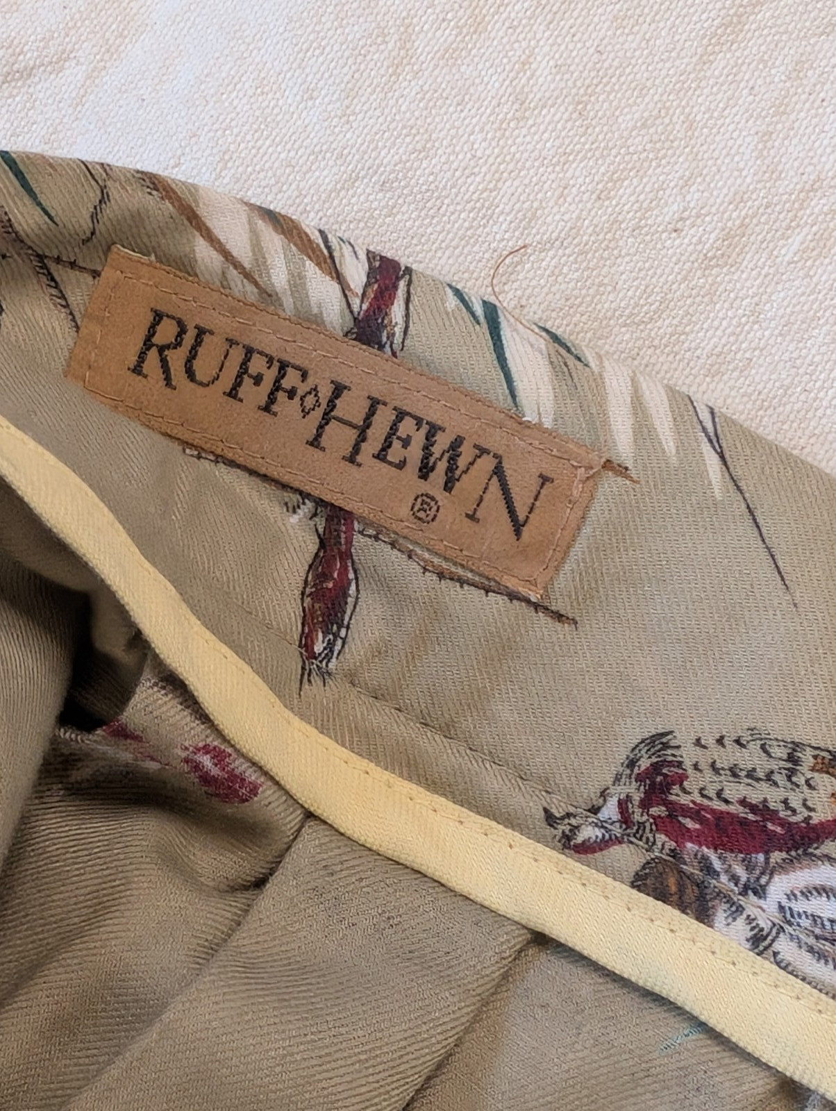 Vintage 80s Women’s All Cotton Hunting Dog Print Maxi Skirt Ruff Hewn Size 14 US