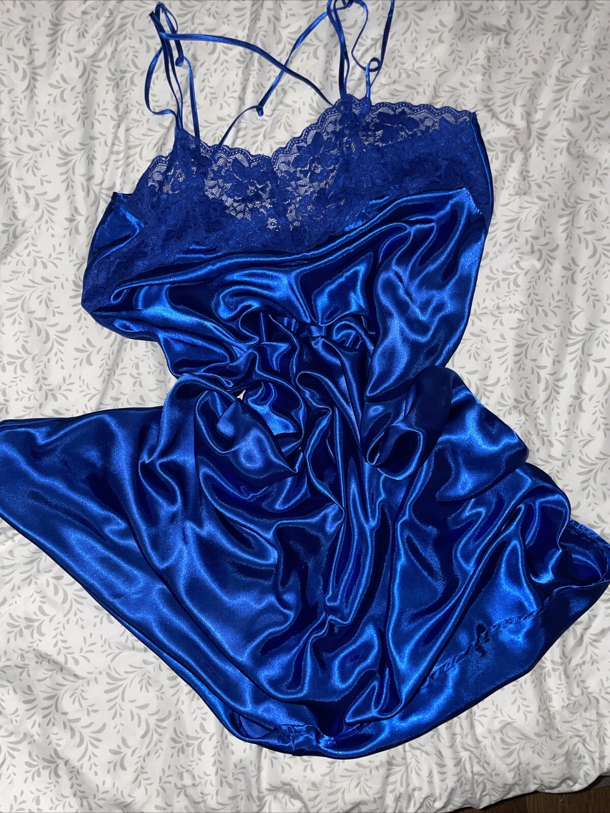 Amoureuse M 14/16 SATIN GLAMOUR Long GOWN Liquid NIGHTGOWN Lingerie Dress Plus
