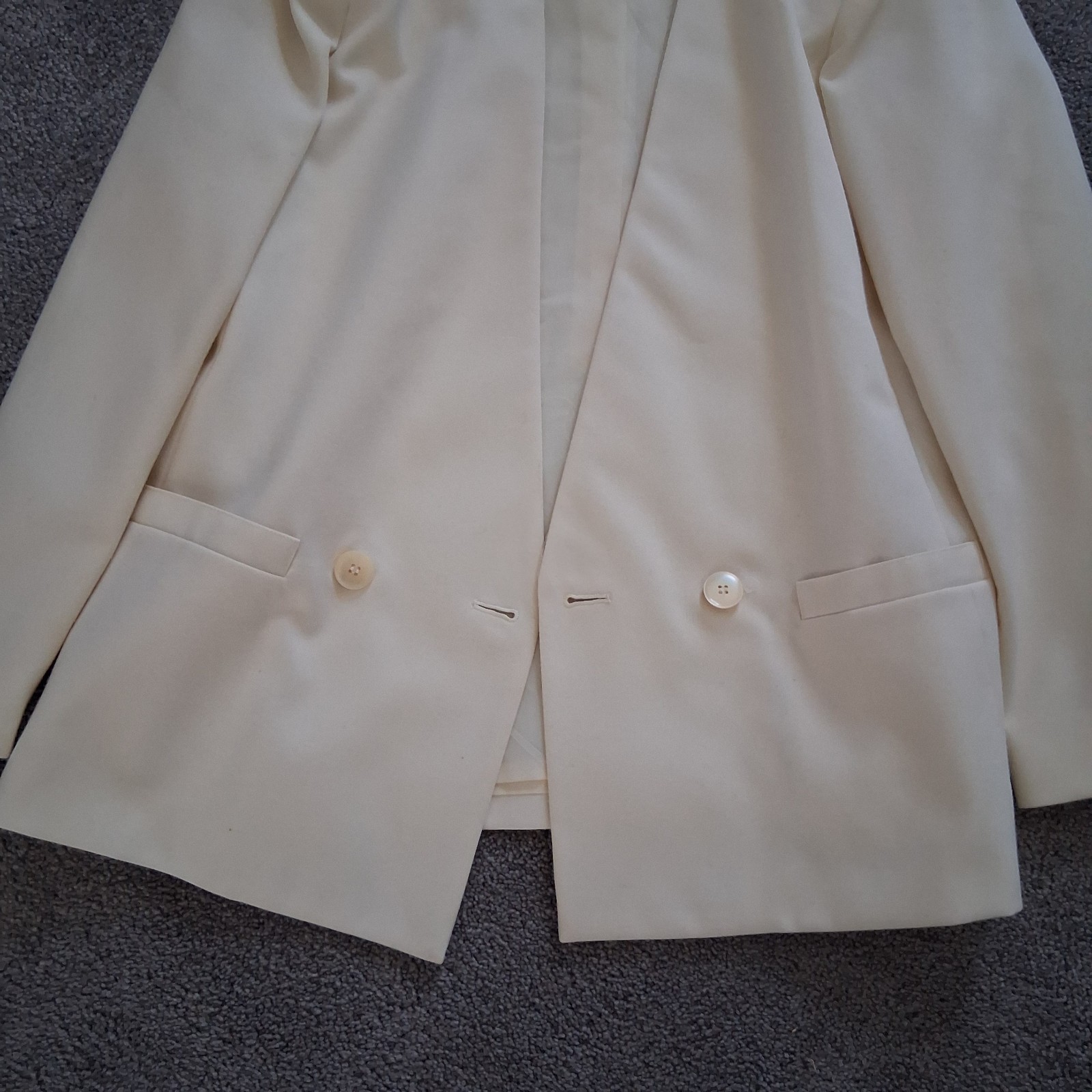 VTG Sasson Women’s Cream/Off-White Skirt Suit Outfit Size 10/11 Lined