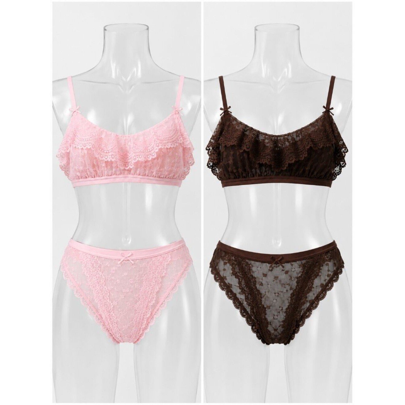 Wild Fable Lace Mesh Lingerie Set Bundle XL Pink Brown 2 Pack NWT