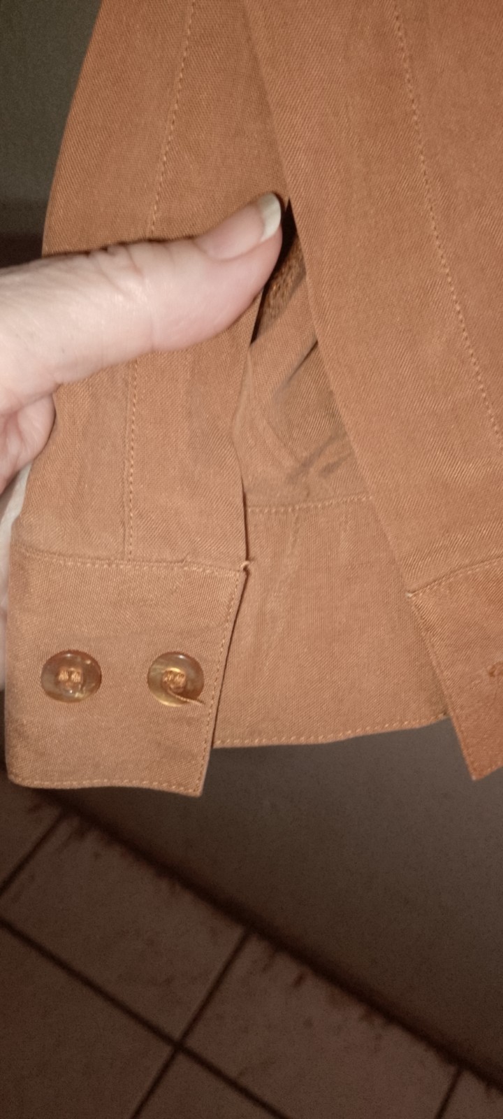 Vtg,FAGI Women’s LG,Refined Silk, Button Down Long Sleeve, Terracotta,Old Money