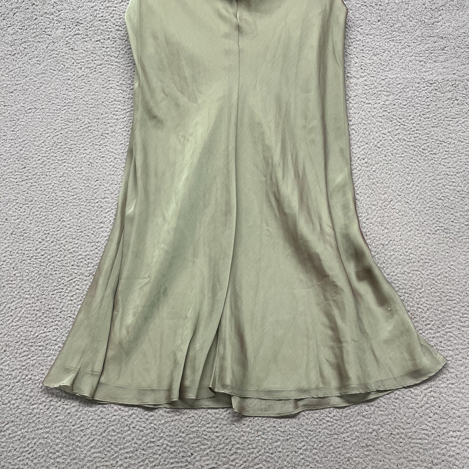 Y2K Michaelangelo Fairy Dress Womens 10 Green Iridescent Draped Neck 90s Chiffon
