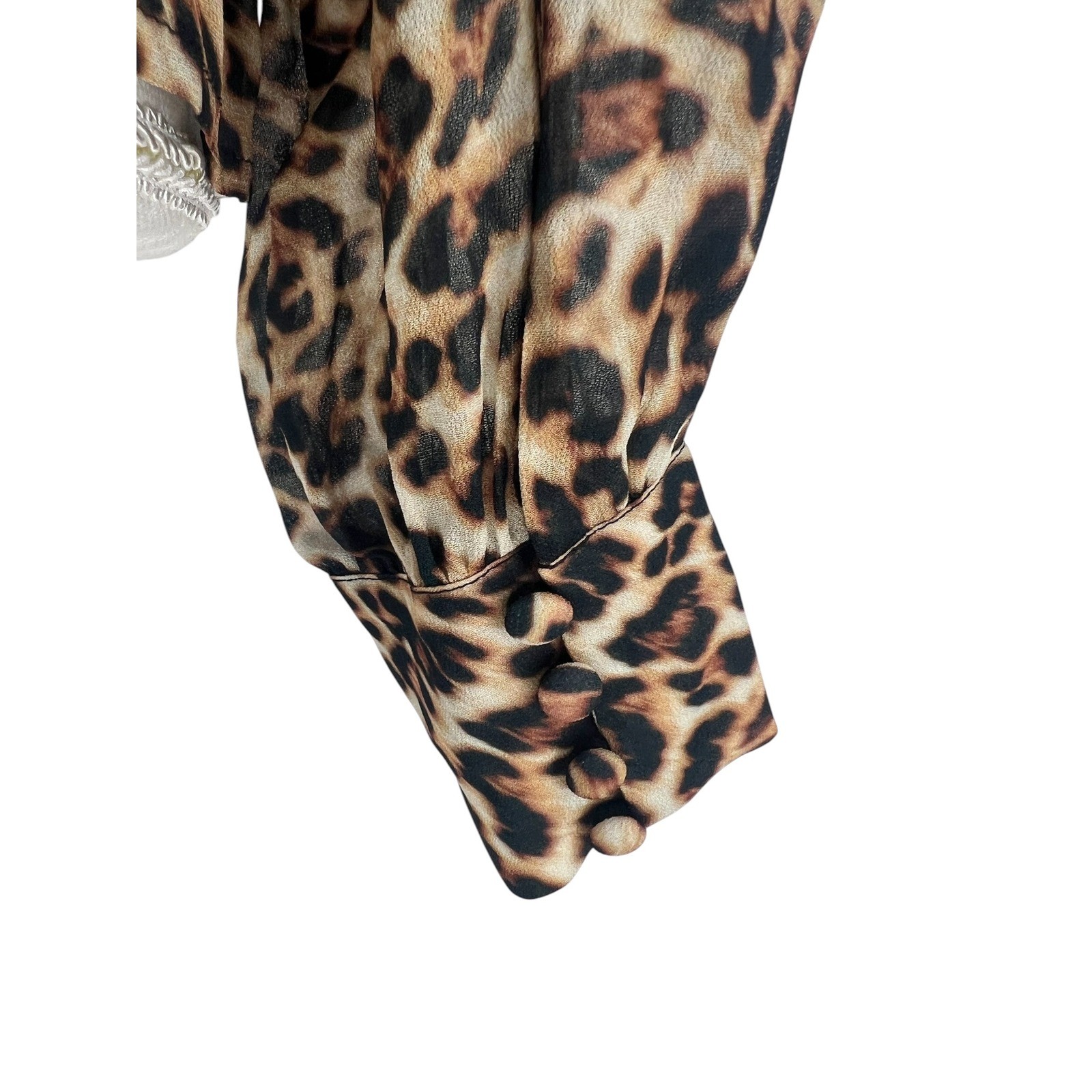 Generation Love Veralli Leopard Print Tie Neck Blouse XXS