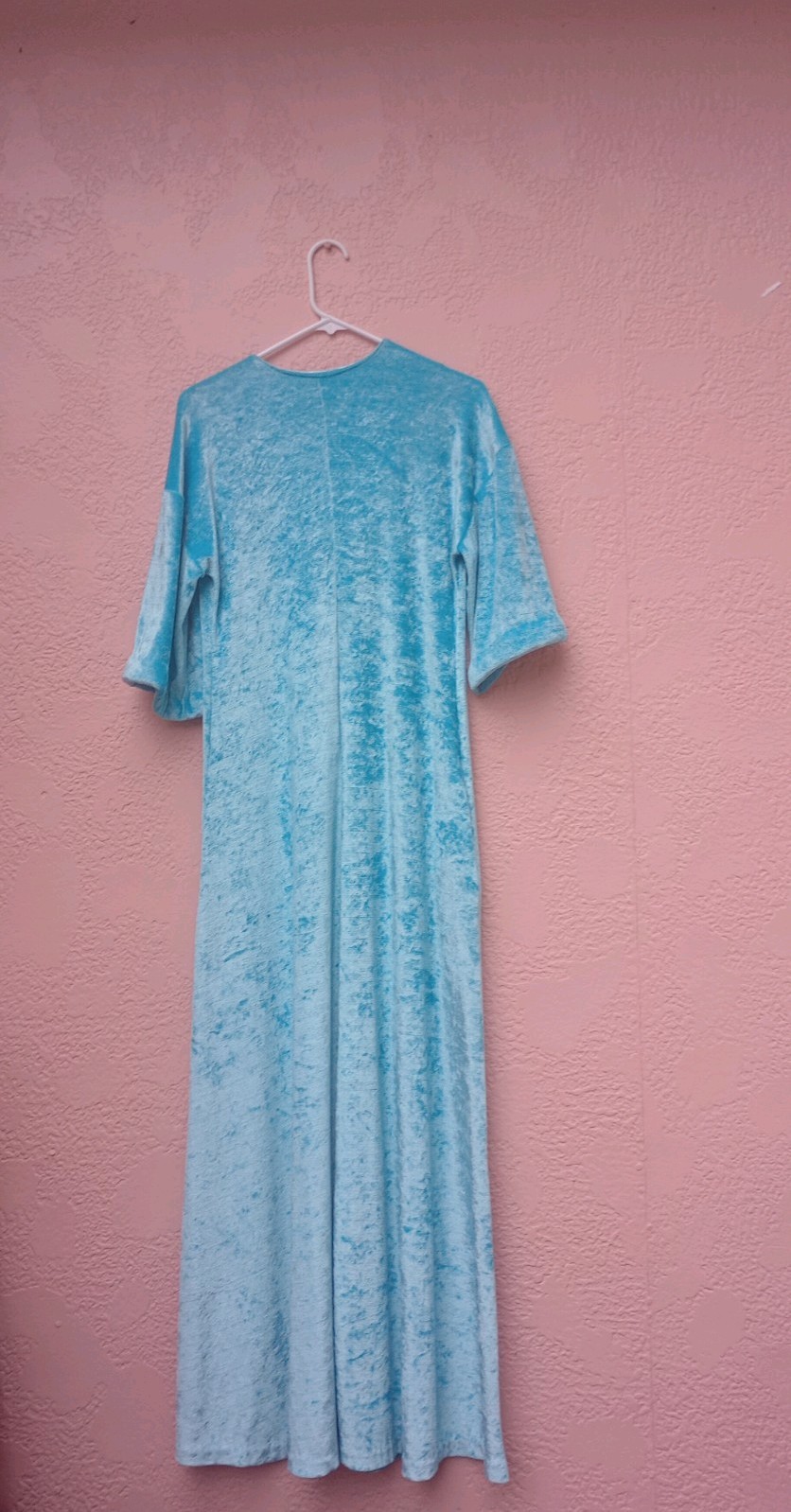 Vintage Niki-Lu Turquoise Velour Nightgown Size M Made In USA