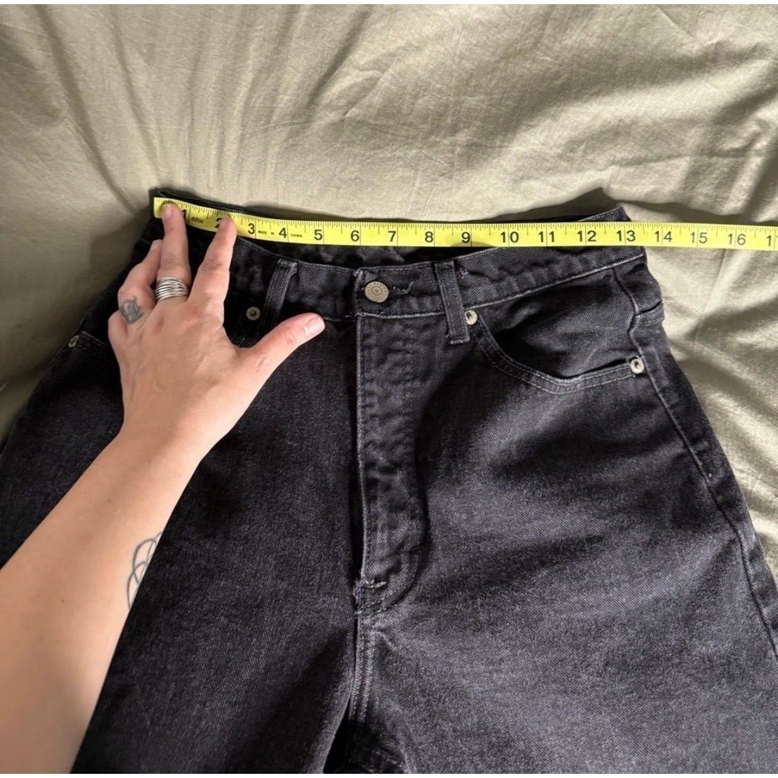 Vintage Calvin Klein Black Jeans 26×39 Size 10 Made in USA 100% Cotton 90s Y2K