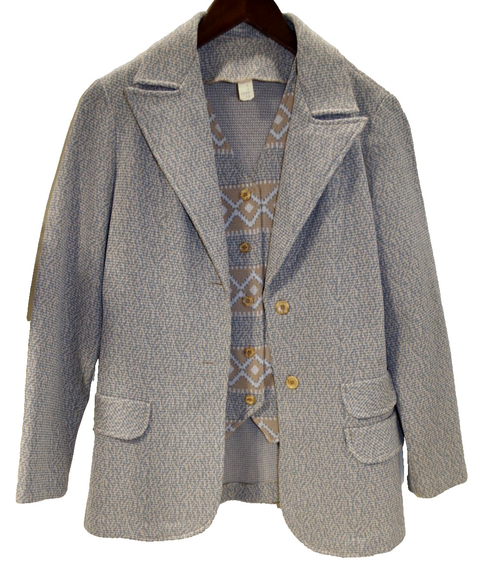JJ Vintage Marty Gutmacher Set – Jacket & Vest 14 Textured Encron Polyester Knit
