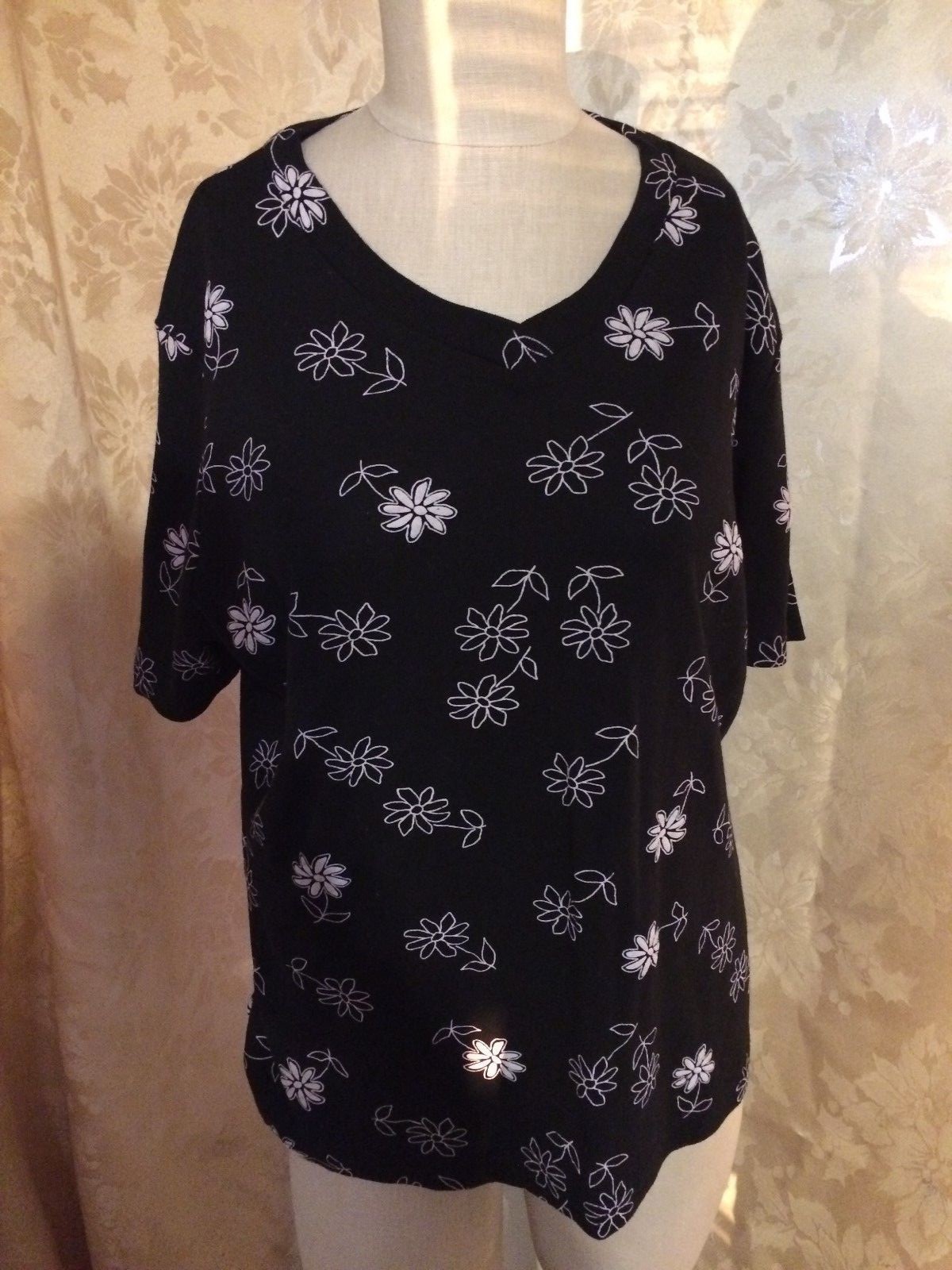 Stylin’ Vintage „Anxiety” Womens’ Floral Tee++SIZE L/XL++