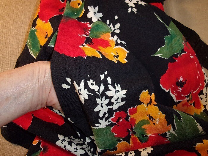 Vtg 80s In Cinq Sz 12 Cotton Polyester Belted DRESS Floral U.S.A. Shoulder Pads