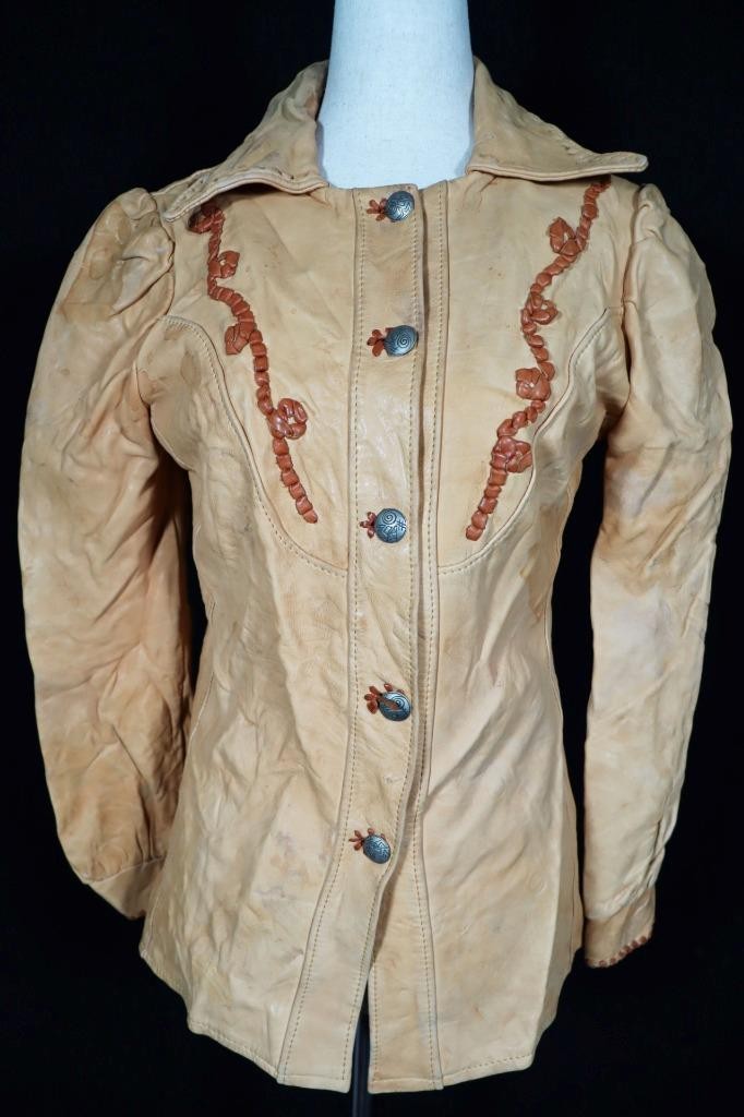Vintage 1960’s Custom Deerskin Woman’s Western Shirt Jacket Size Small