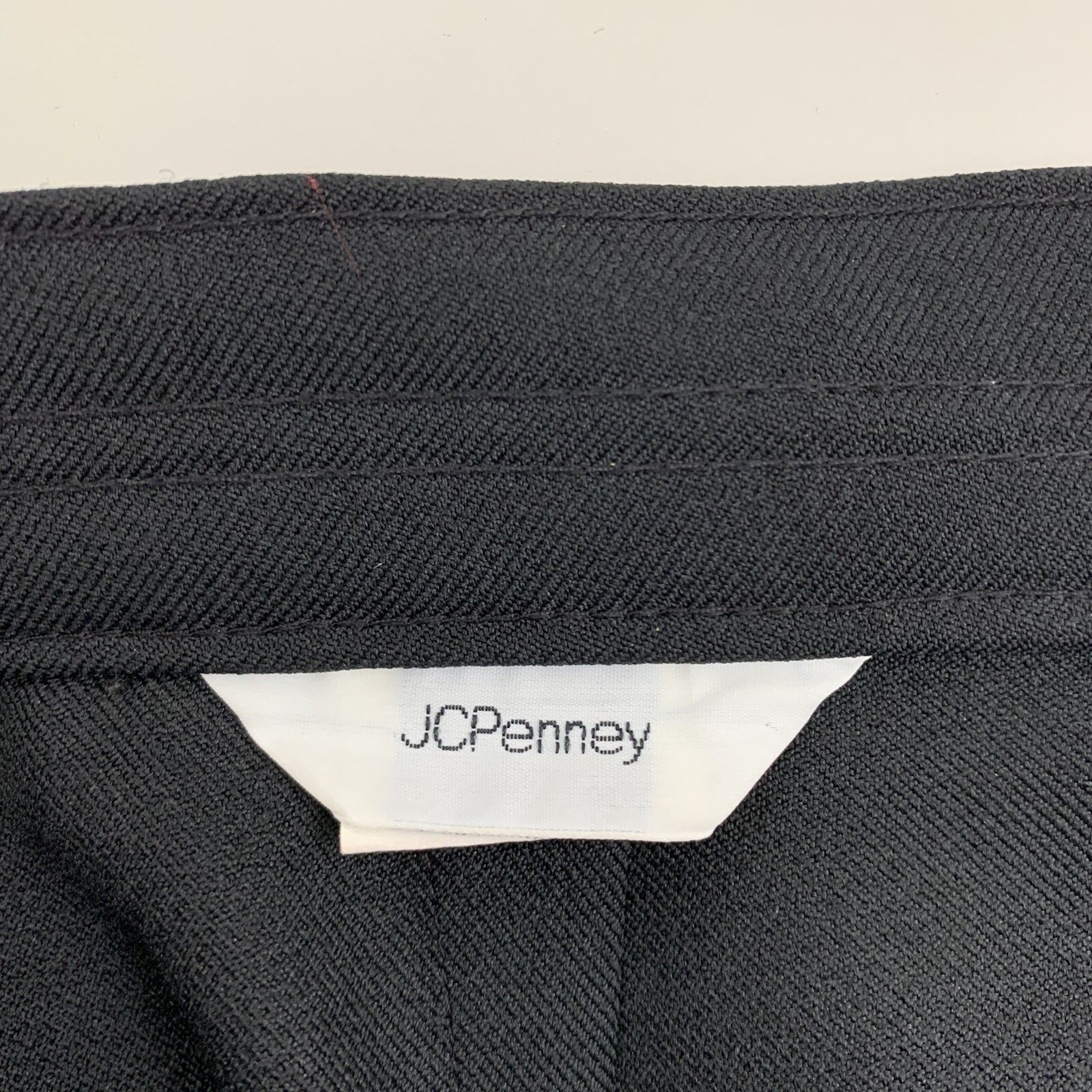 Vintage Skirt 12 High Waisted Knee Length Fitted Black Pockets FLAW JCPenney VTG