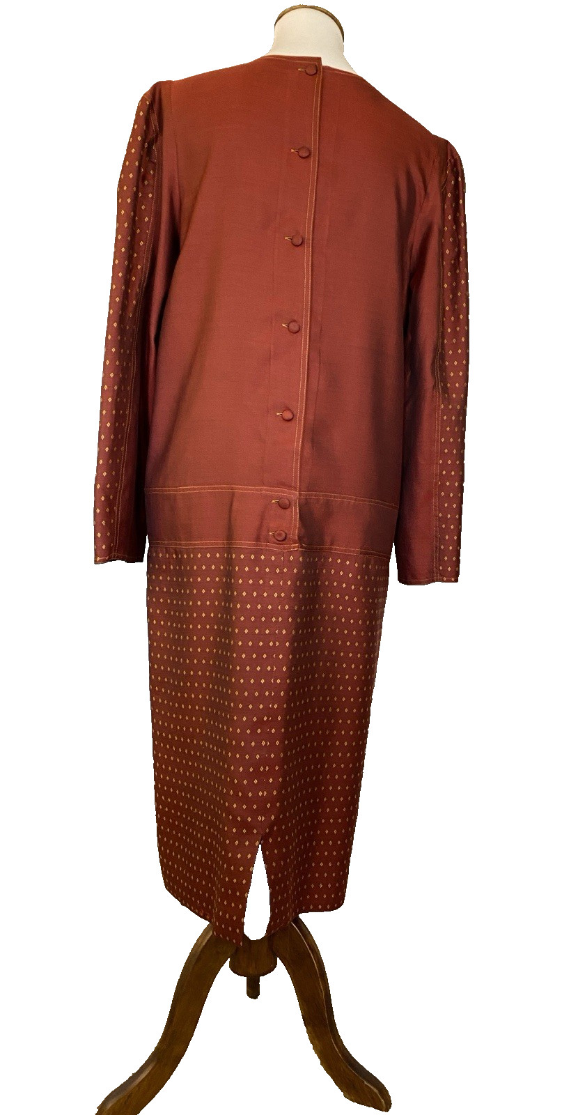 Christyne Forti Vintage Midi 100% Silk Red Dress Women’s Size 12 Lining 1980s