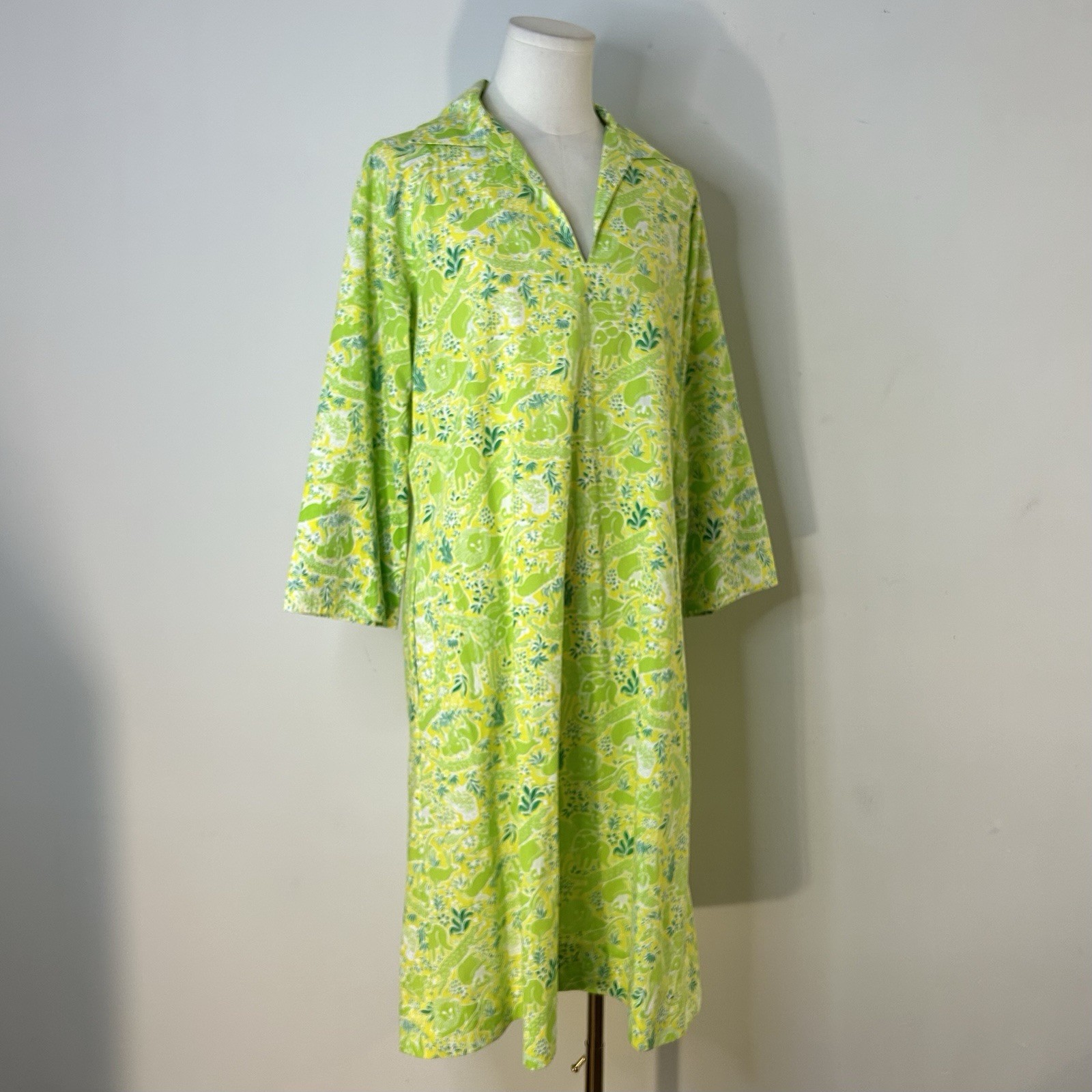 60s 70s Novelty Print Jungle Animal Dress Retro True Vintage 38 Inch Bust