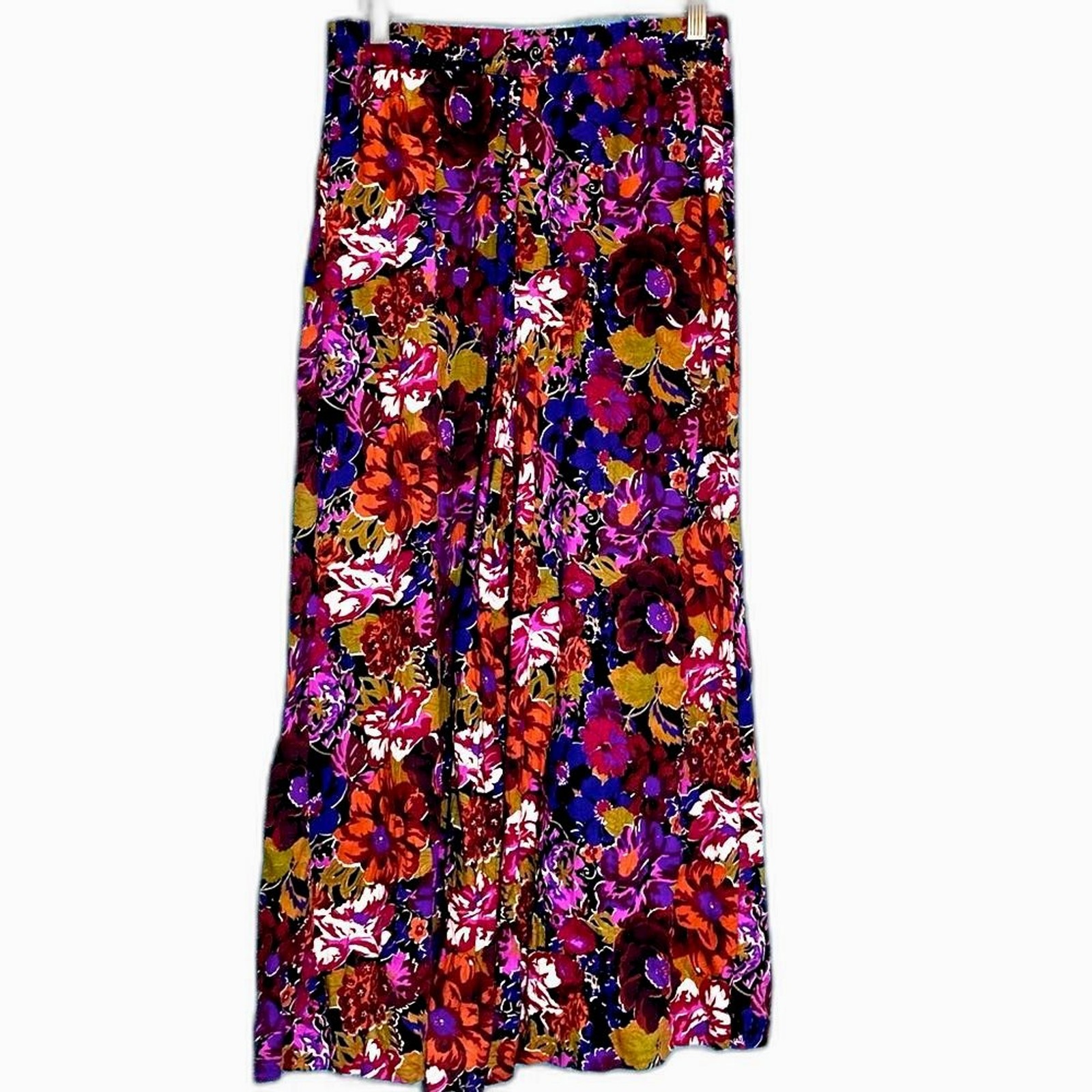 VTG 80s 90s Carol Anderson Floral Wide Leg Culottes Gaucho Pants L