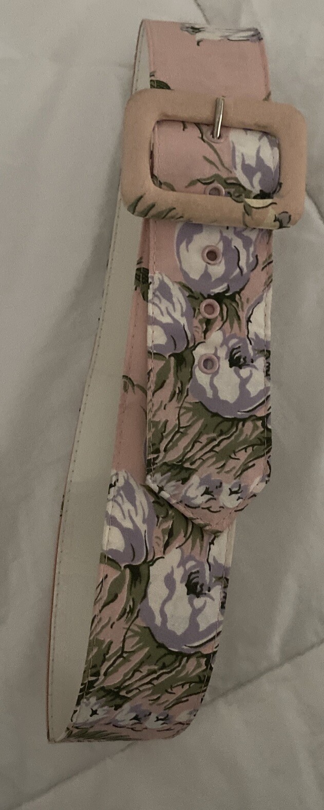 Vintage Carol Anderson Pink Floral Dress Belted 3 Button Shoulder Pads S/M USA