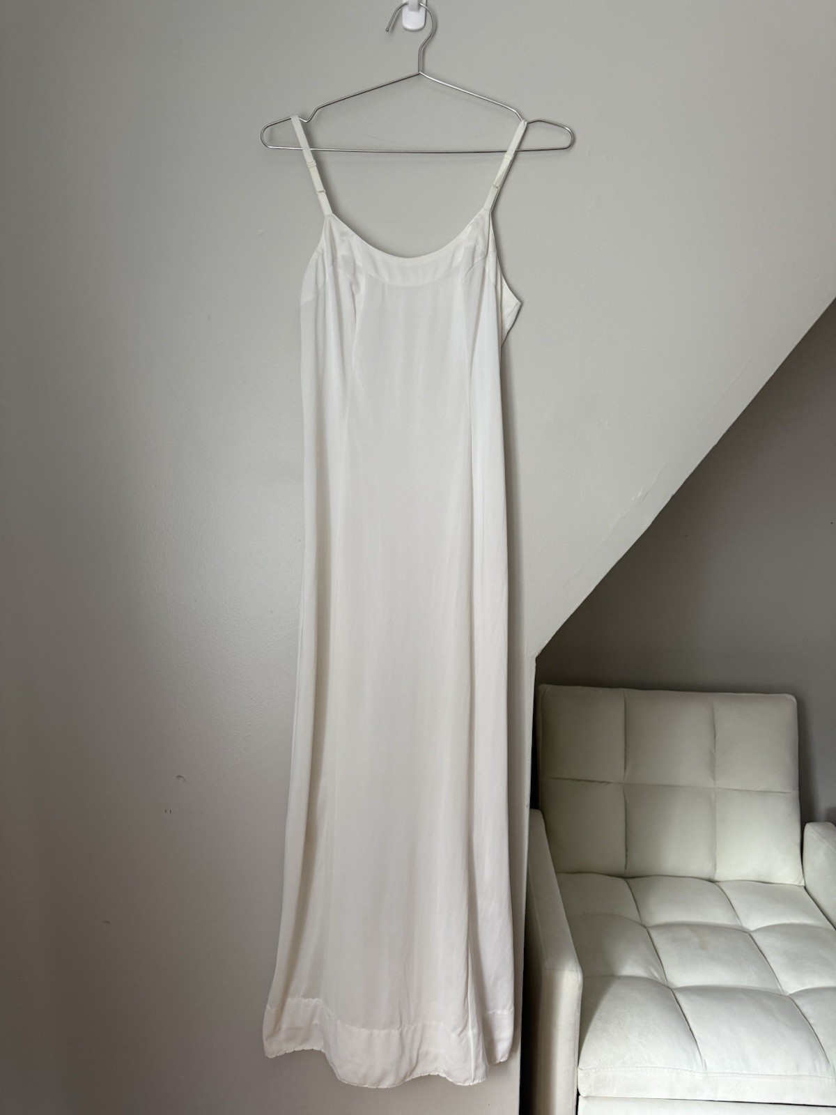 American Maid Vintage White Scallop Trim Maxi Slip Dress Women’s Size 4 / Small