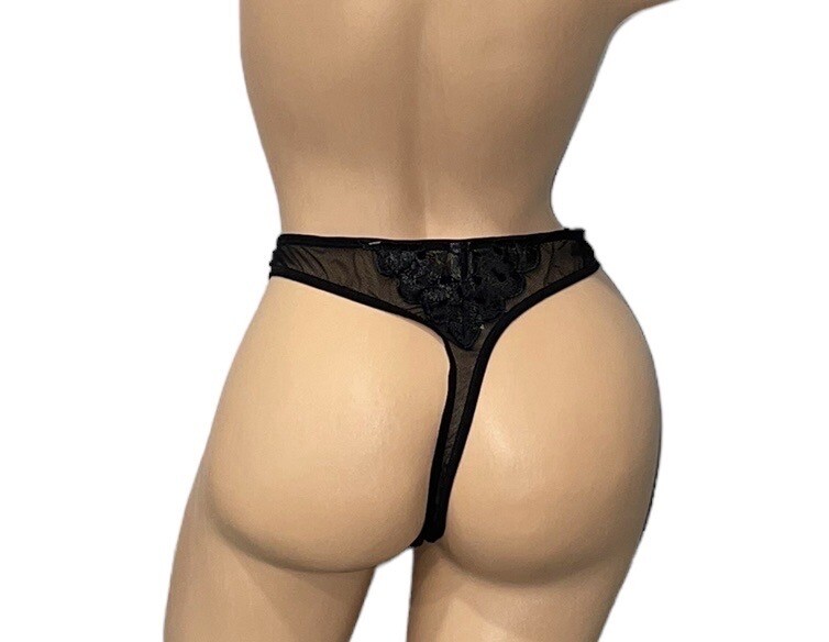 Adore Me Black Lace Sheer Mesh Overlay Panties Womens 2XL NWT