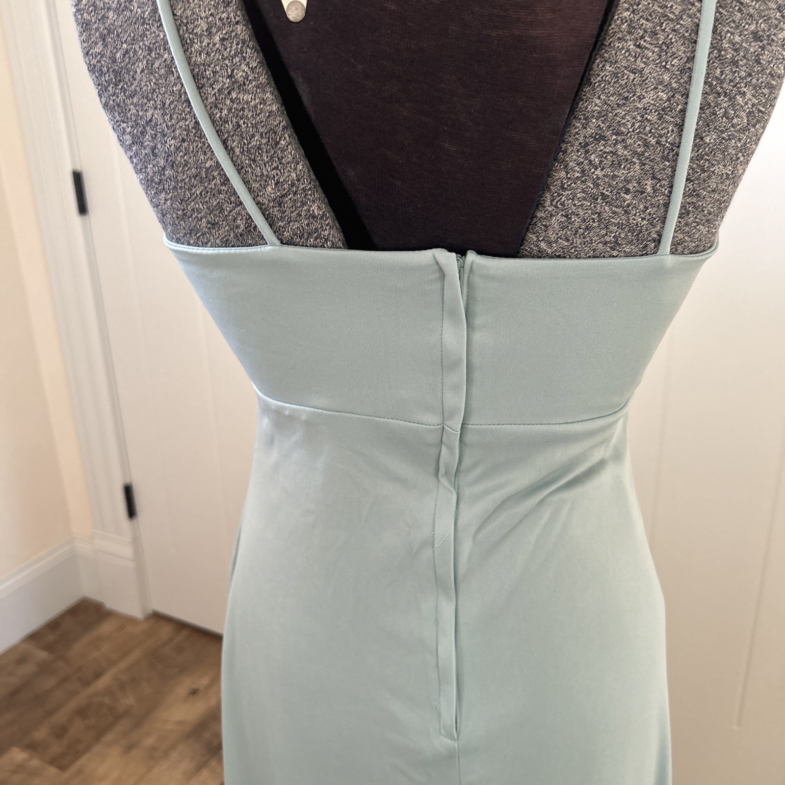 Vintage 1970’s Vicky Vaughn Blue Spaghetti Strap Dress With Waist Tie Jacket