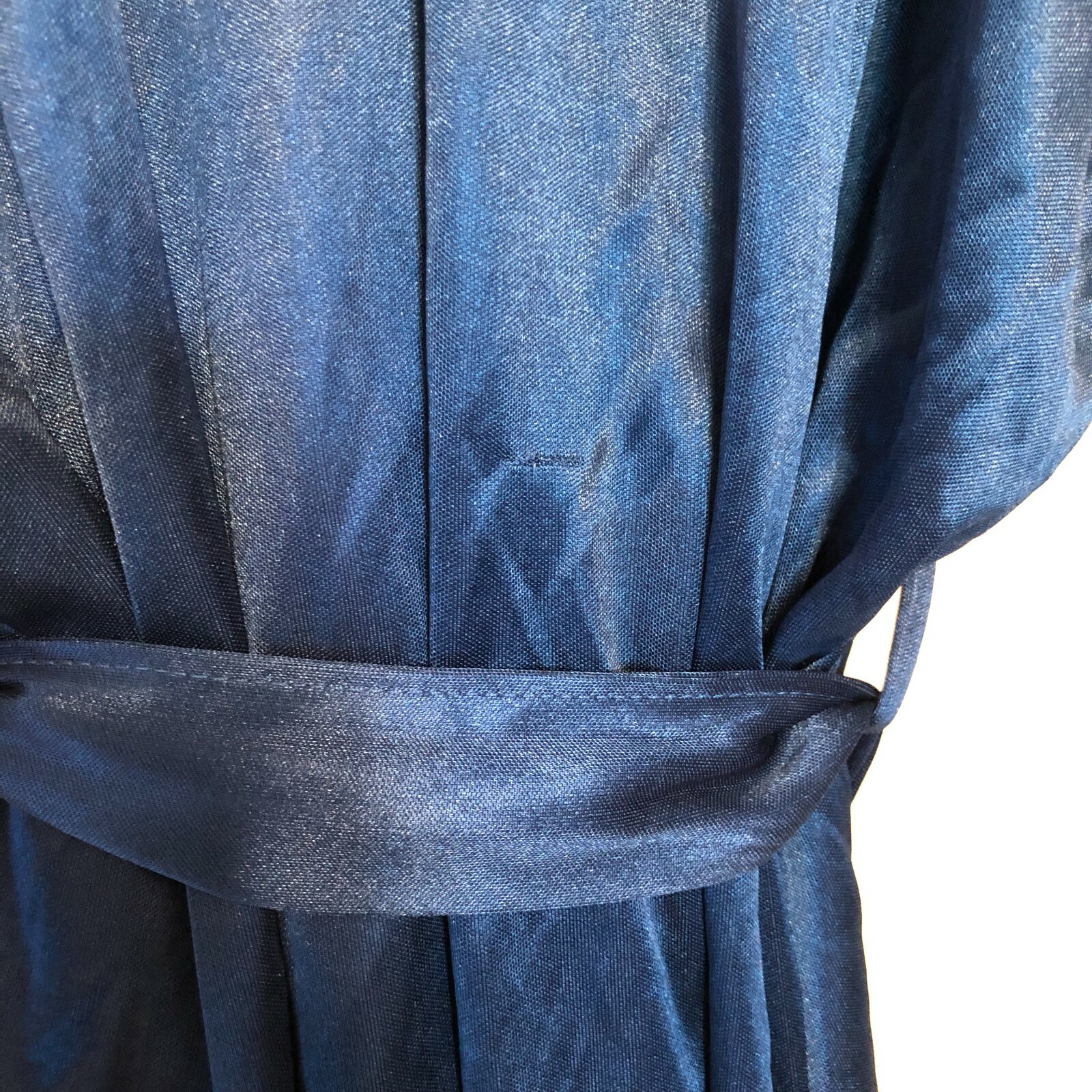 Vtg Petra Fashions Short Kimono Robe One Size Fits Most Shimmery Blue Tiny Snag